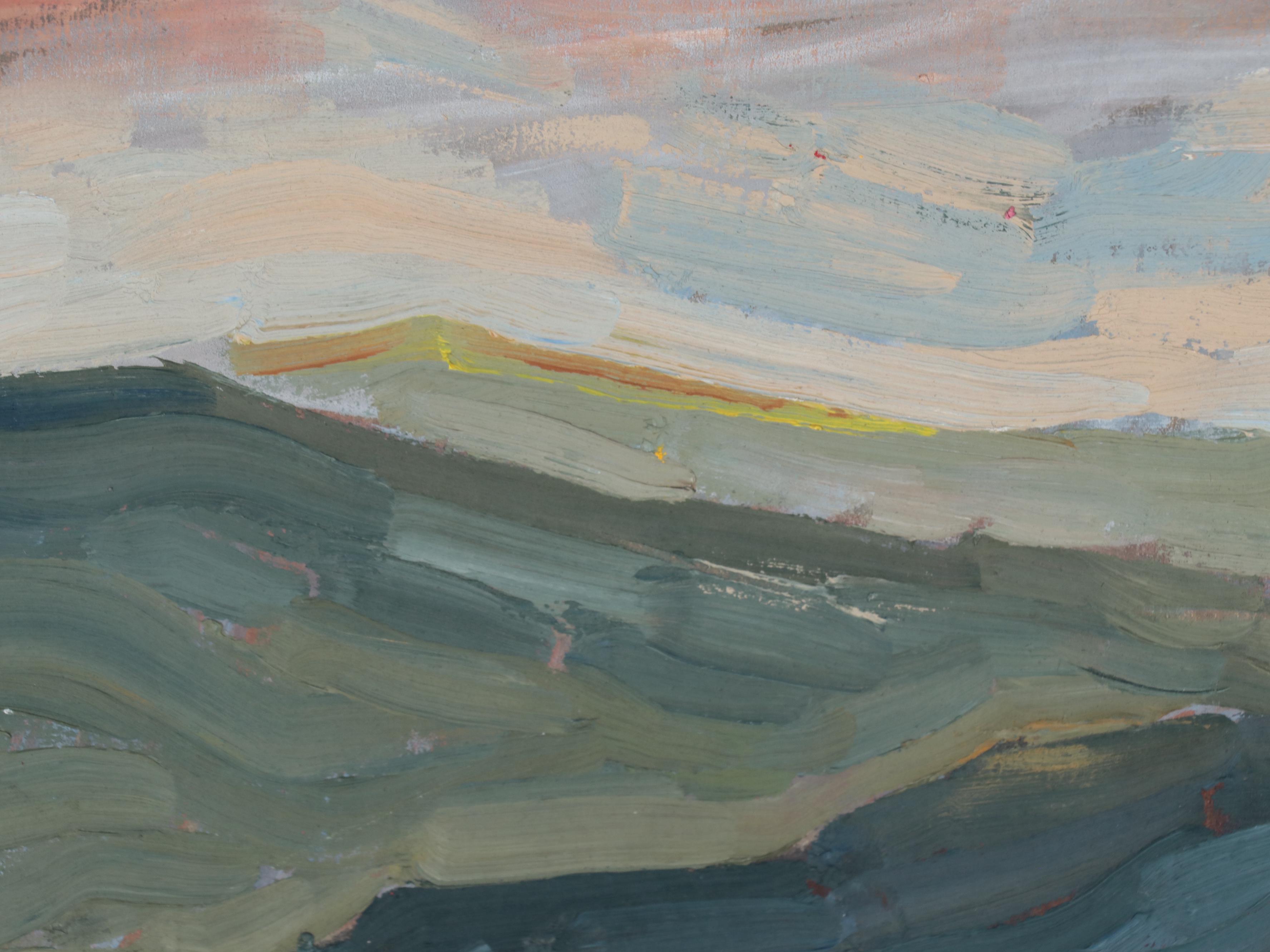 Abstract Landscape Oil Painting of Mountain Scene