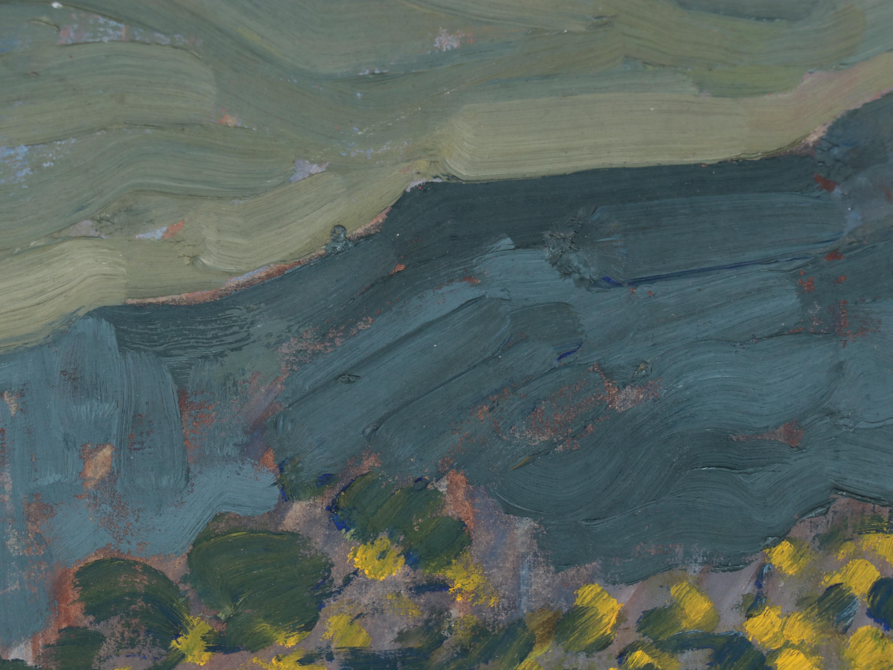 Abstract Landscape Oil Painting of Mountain Scene