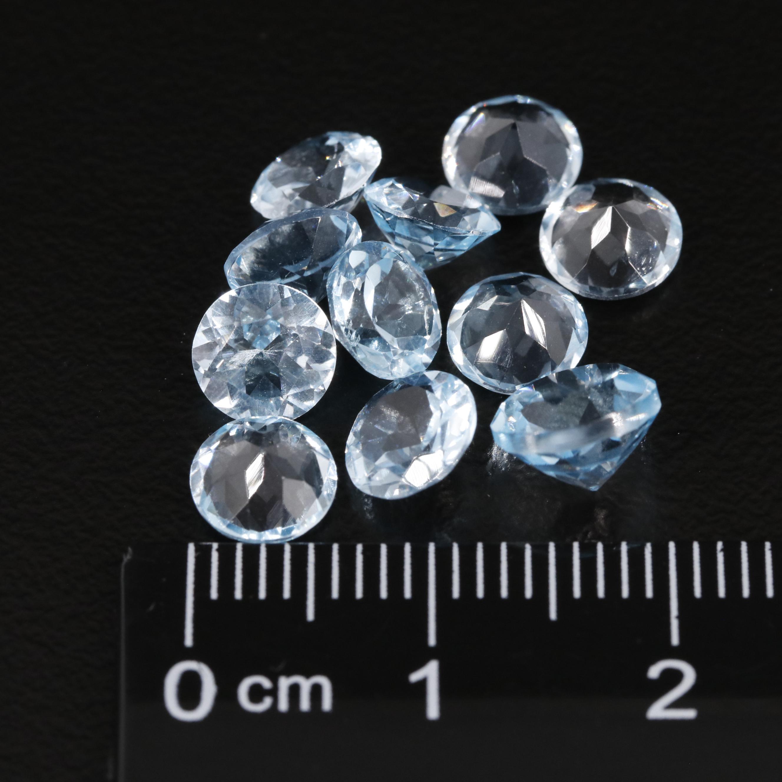 Loose 10.72 CTW Blue Topaz Lot