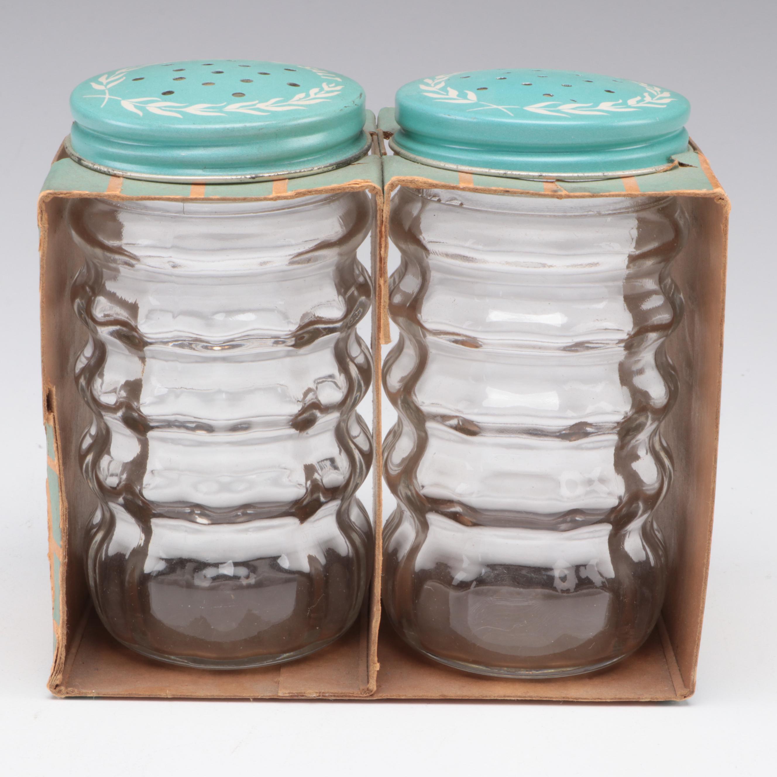 Uranium Glass and Other Measuring Cups with Egg Scale and Other Household Items