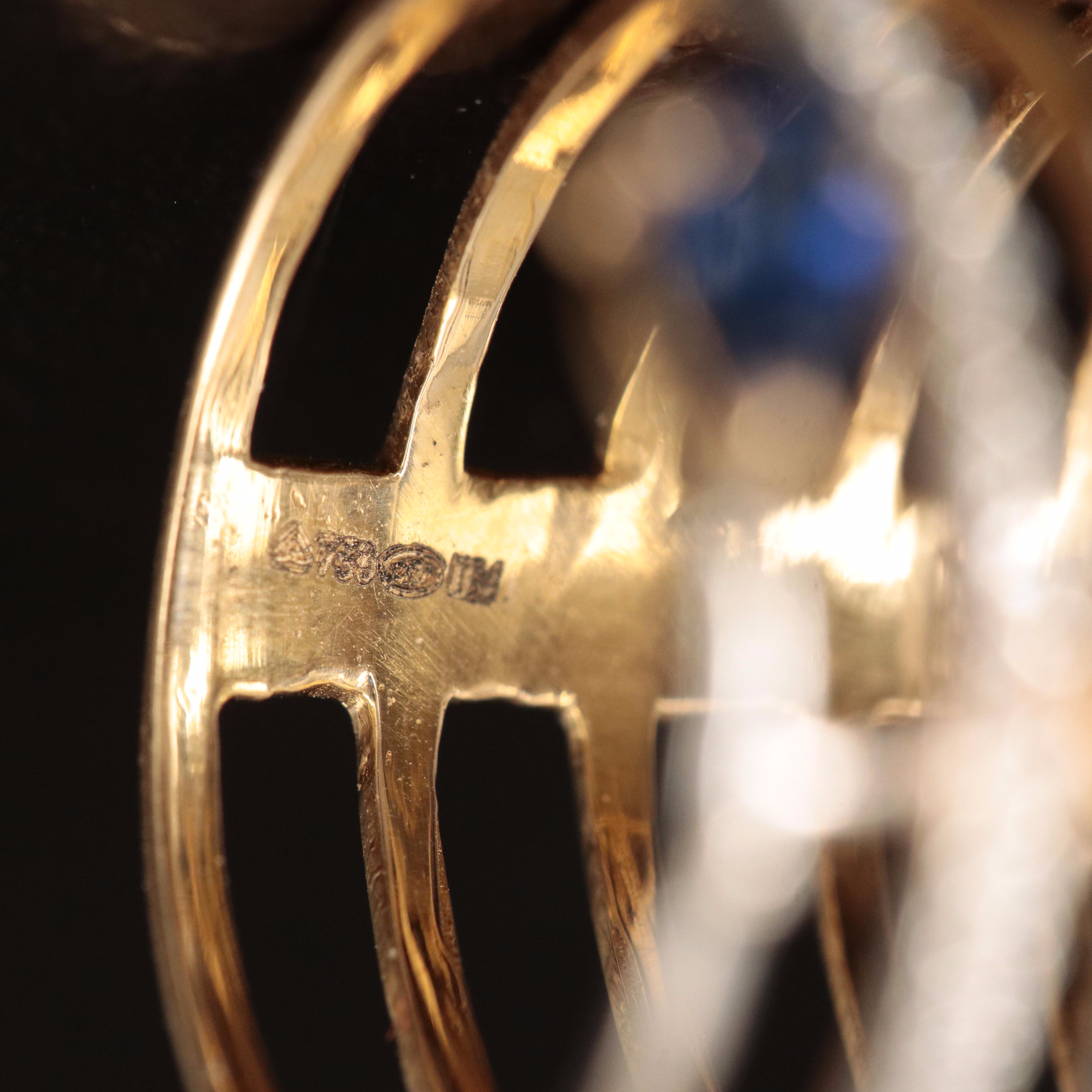 18K Sapphire and Cubic Zirconia Wrap Ring