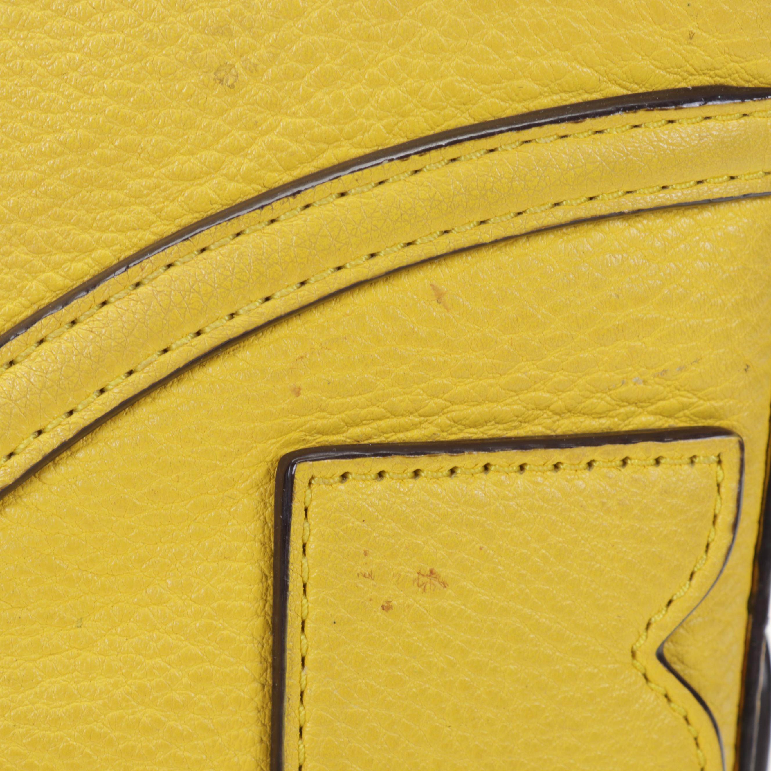 Tory Burch All-T East West Tote Bag in Lemoncello Pebbled Leather