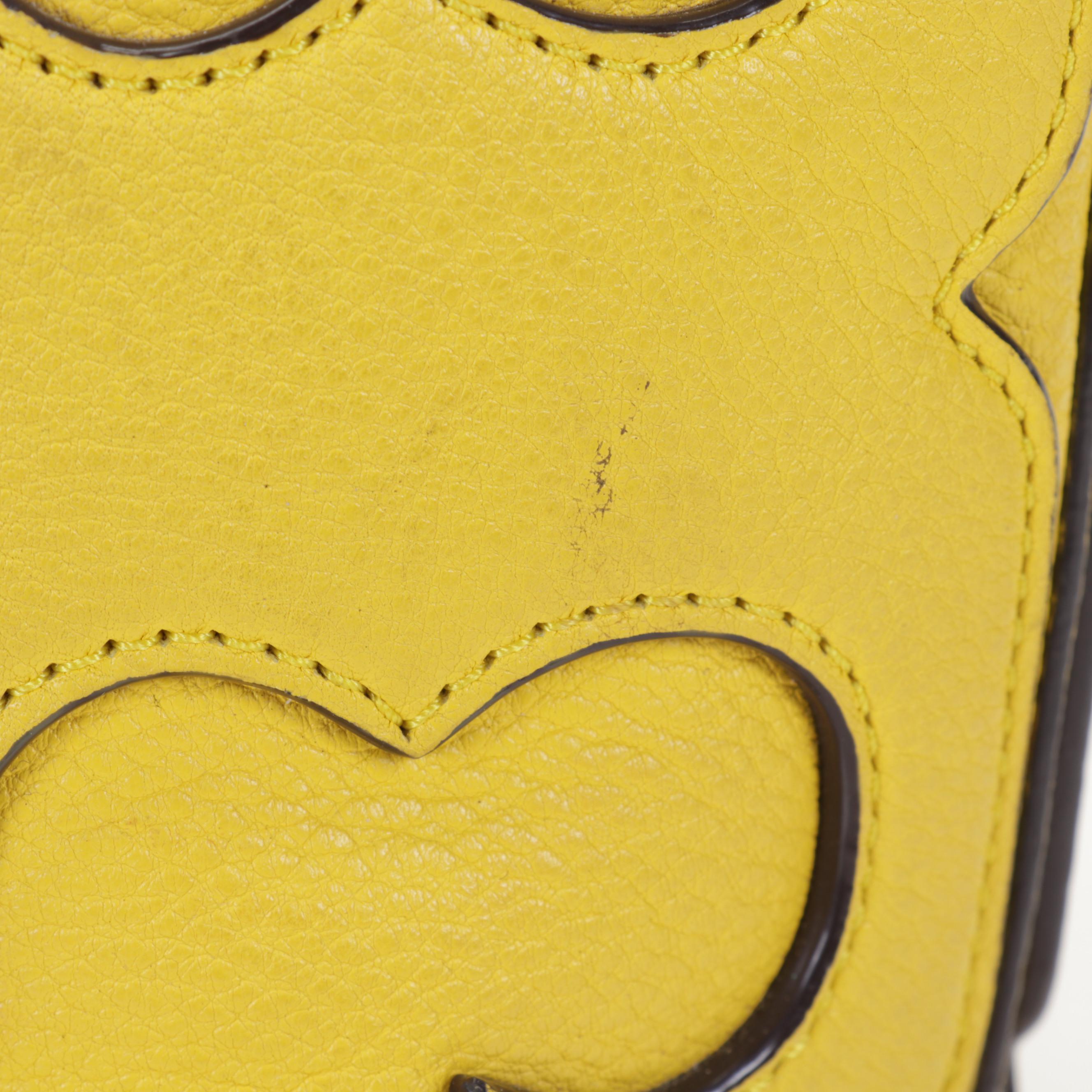 Tory Burch All-T East West Tote Bag in Lemoncello Pebbled Leather