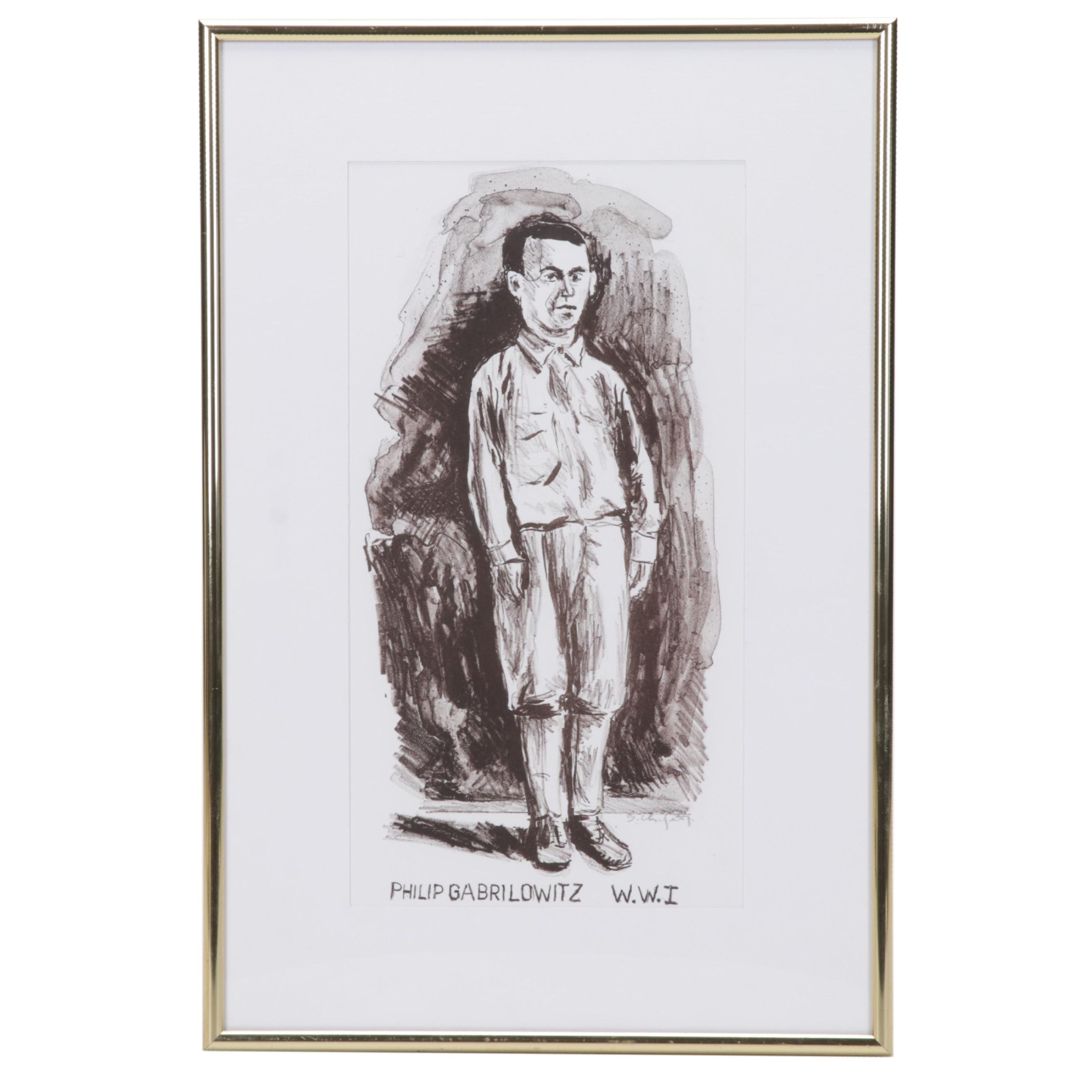 Sidney Chafetz Lithograph "Philip Gabrilowitz," 1998