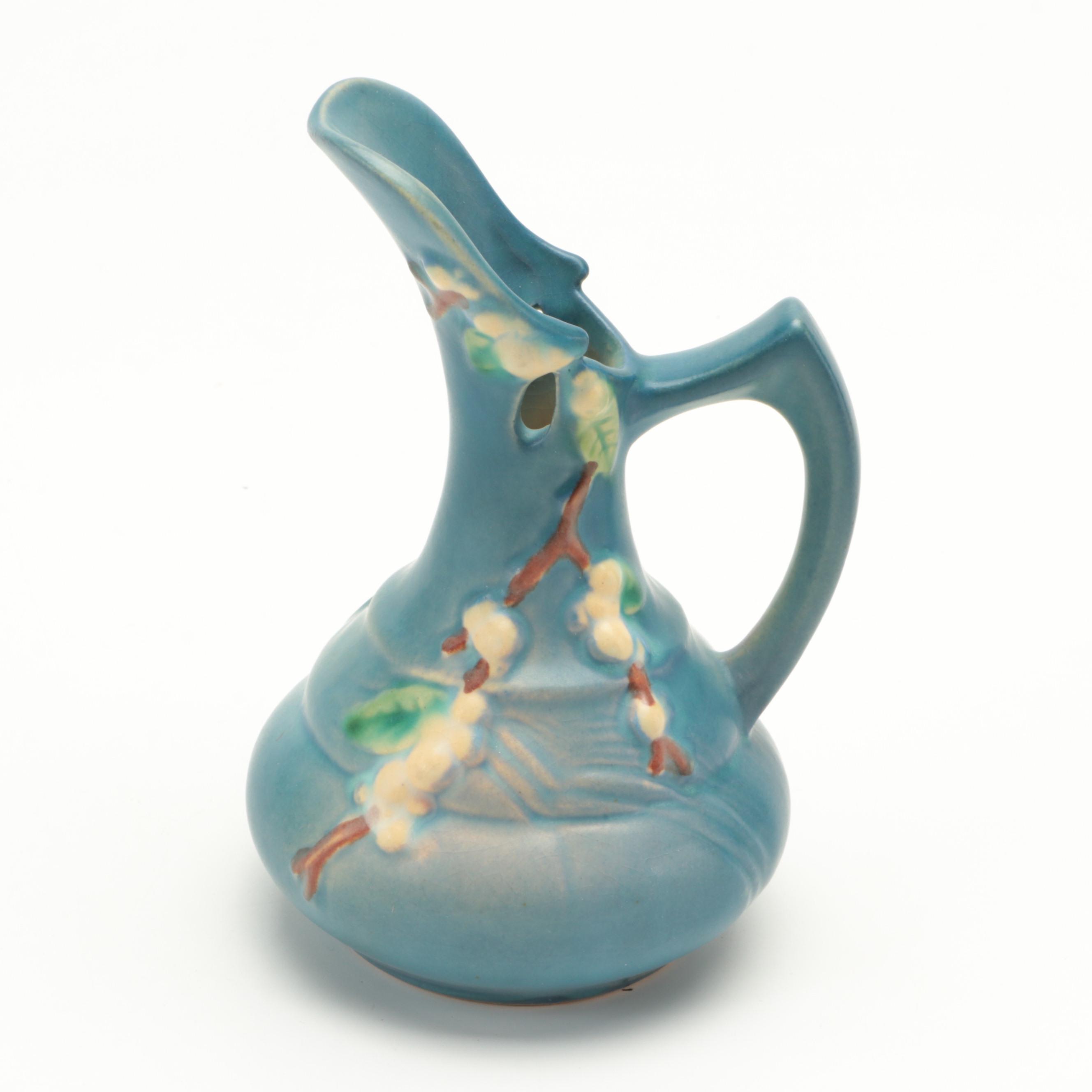 Roseville Pottery "Bushberry" Jardiniere and "Snowberry Persian Blue" Ewer