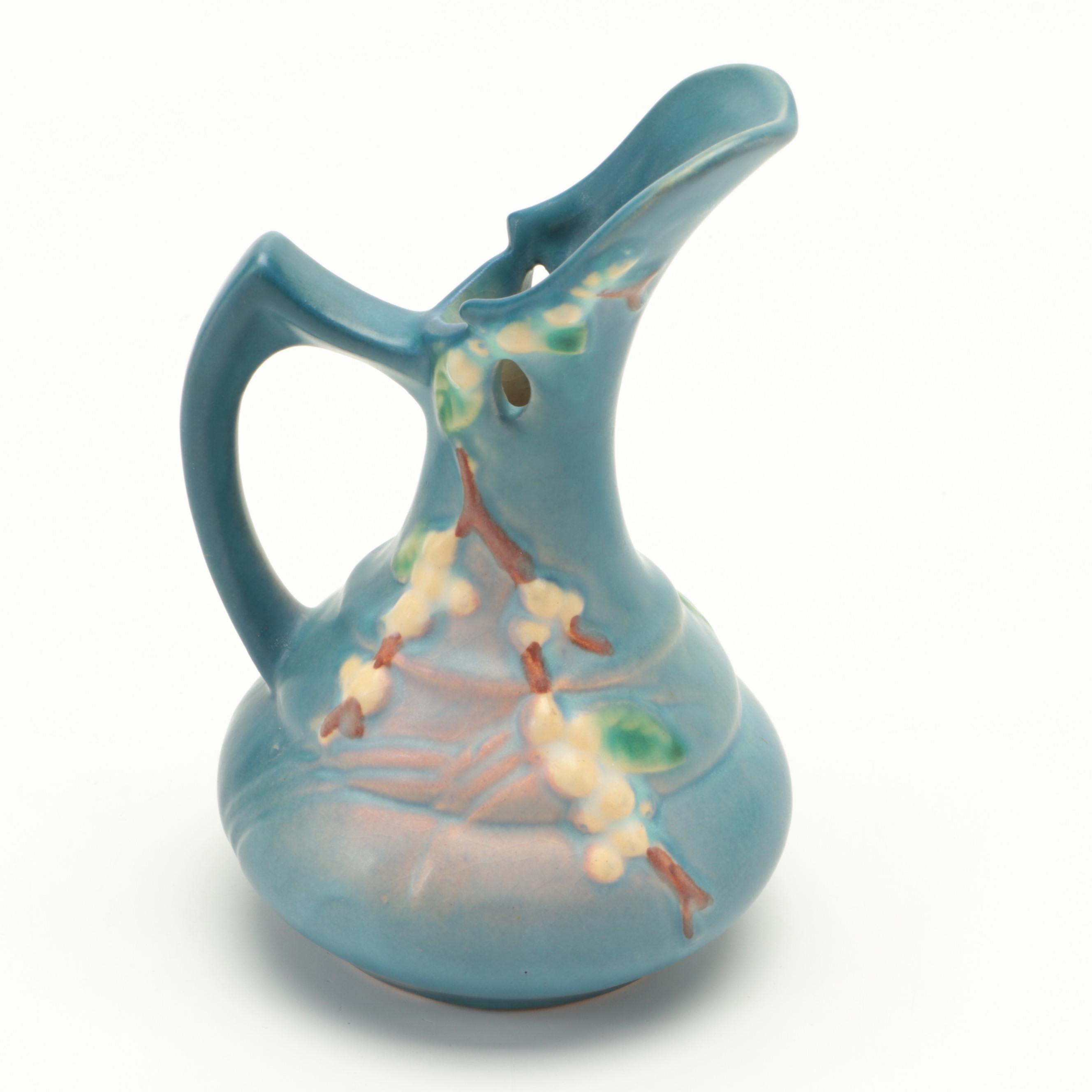 Roseville Pottery "Bushberry" Jardiniere and "Snowberry Persian Blue" Ewer