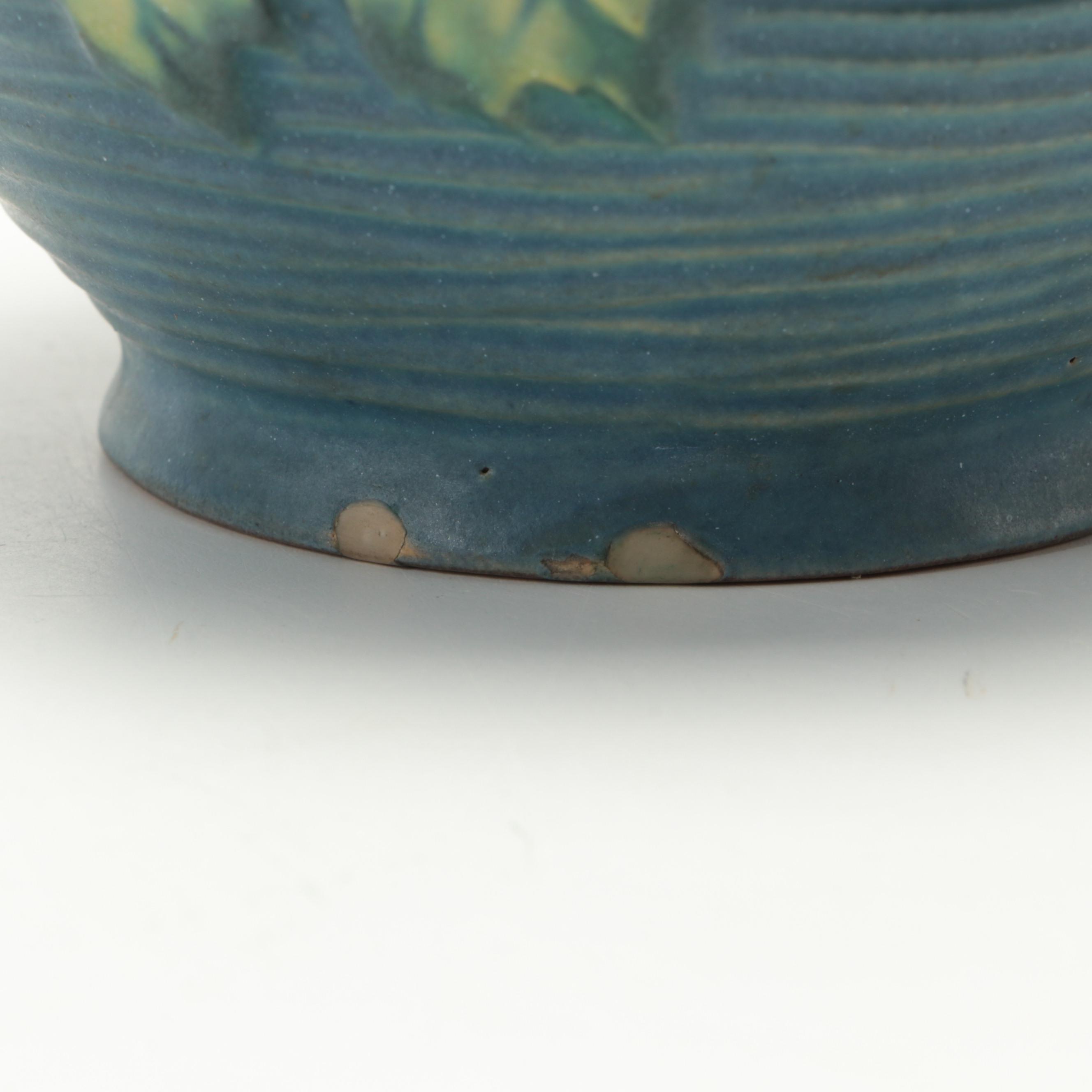 Roseville Pottery "Bushberry" Jardiniere and "Snowberry Persian Blue" Ewer