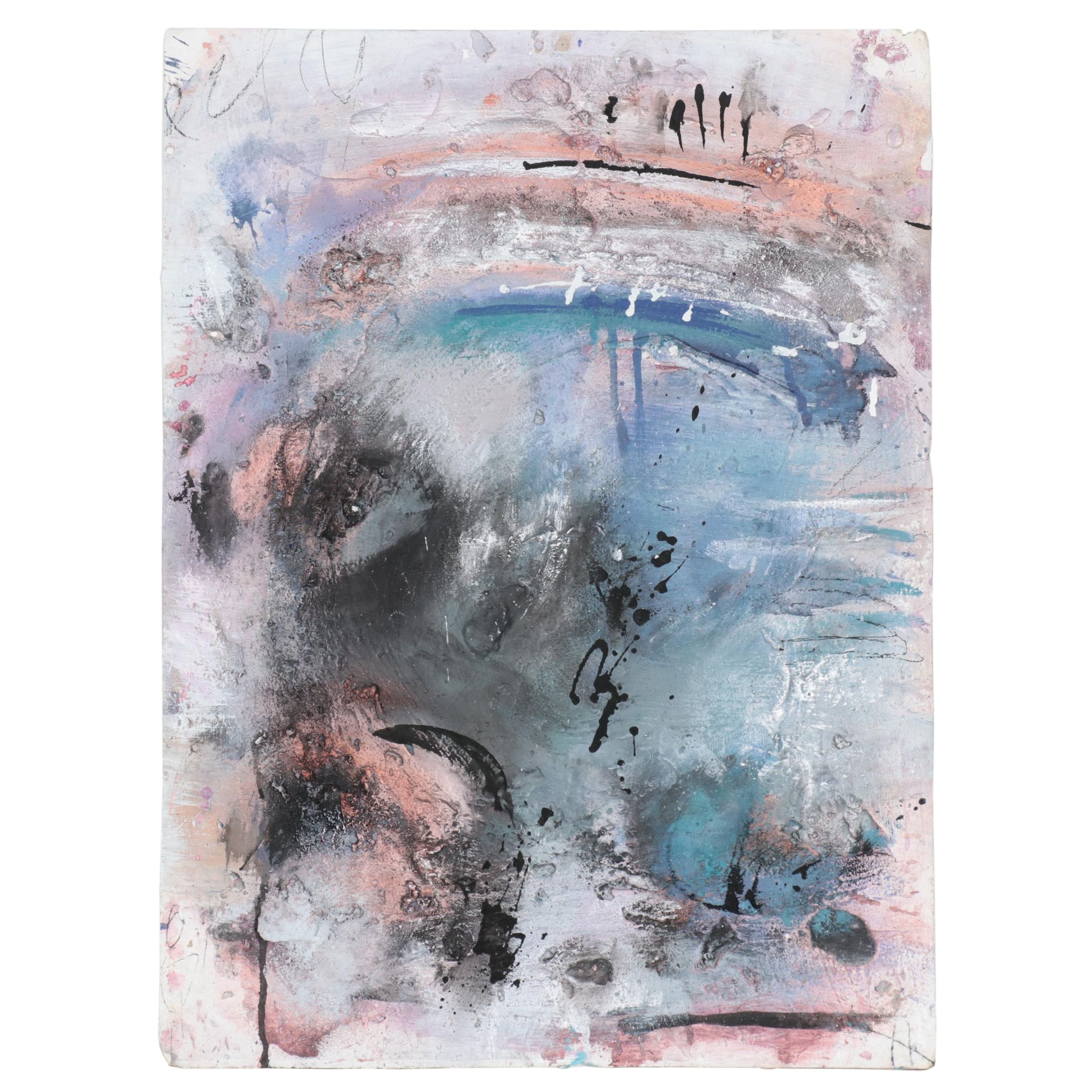 Juliet Holland Abstract Mixed Media Painting "Saugatuck # 8," Late 20th Century