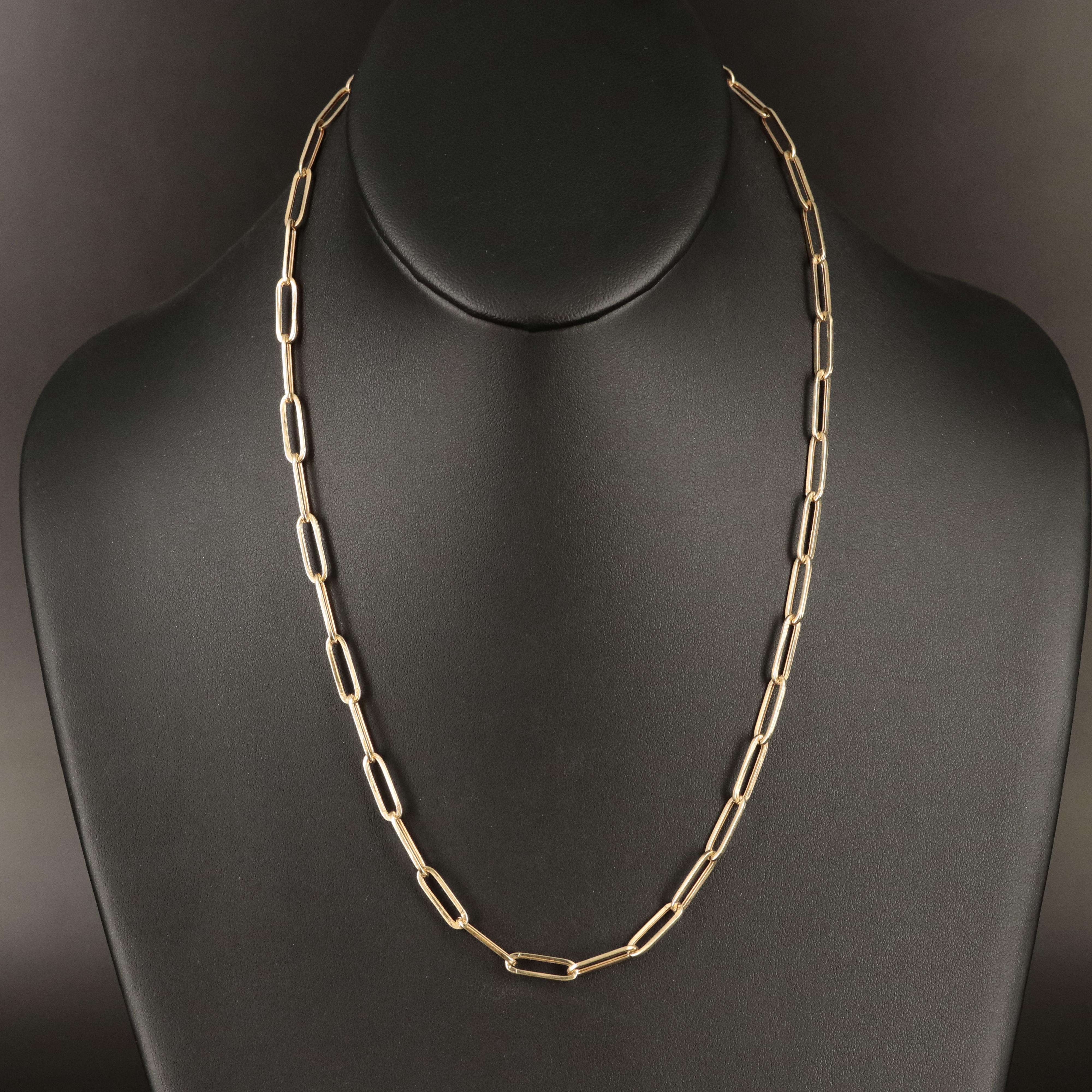 14K Paper Clip Chain Necklace