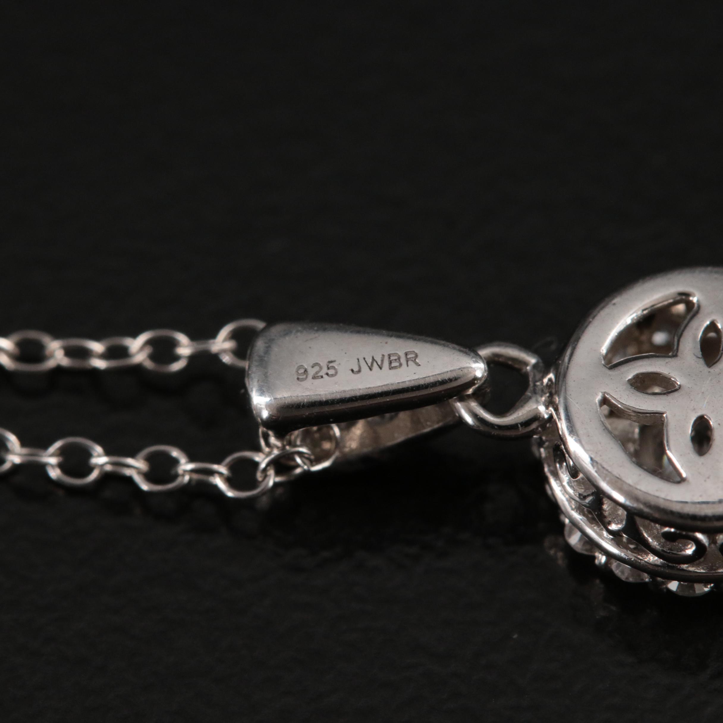 Sterling Diamond Pendant Necklace