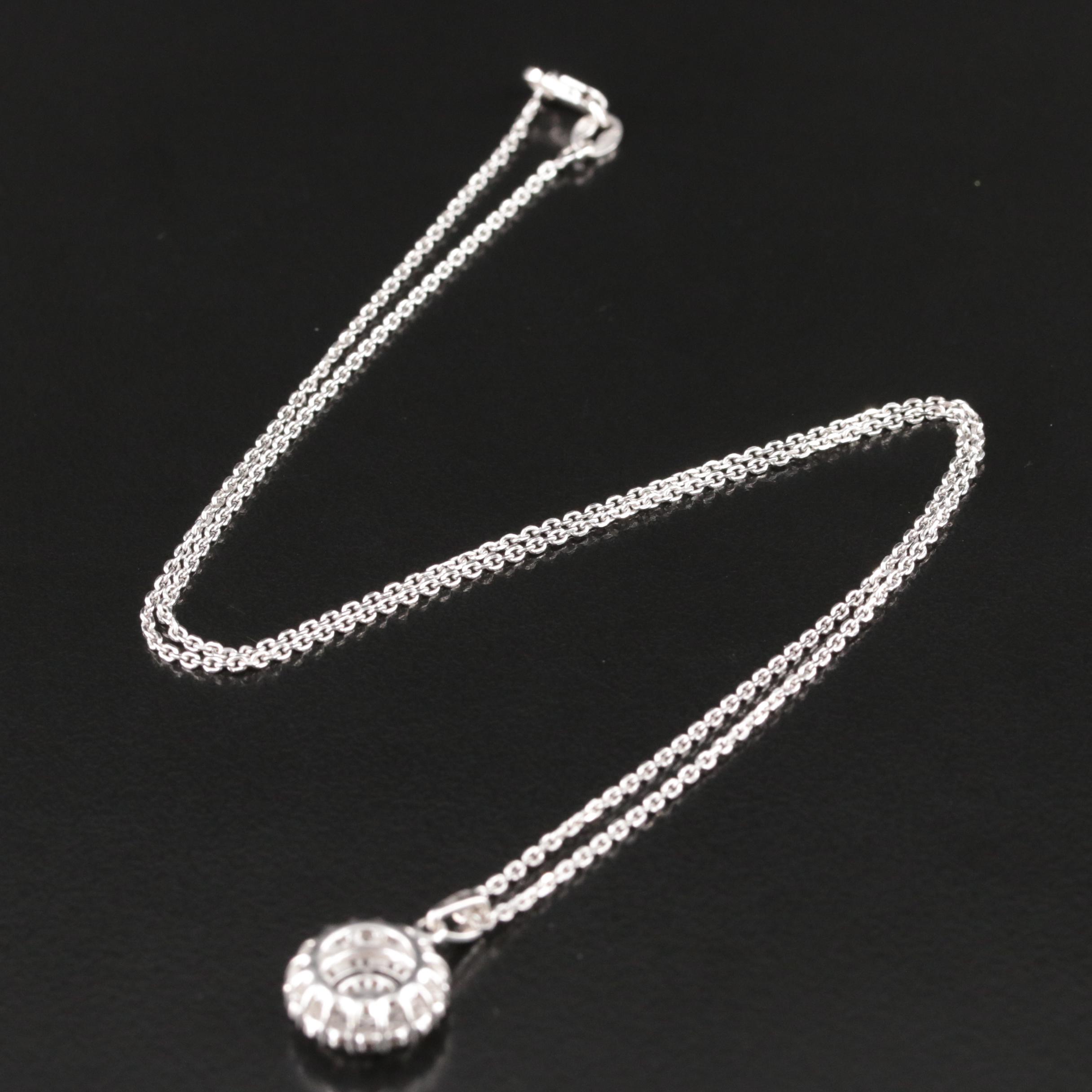 Sterling Diamond Pendant Necklace