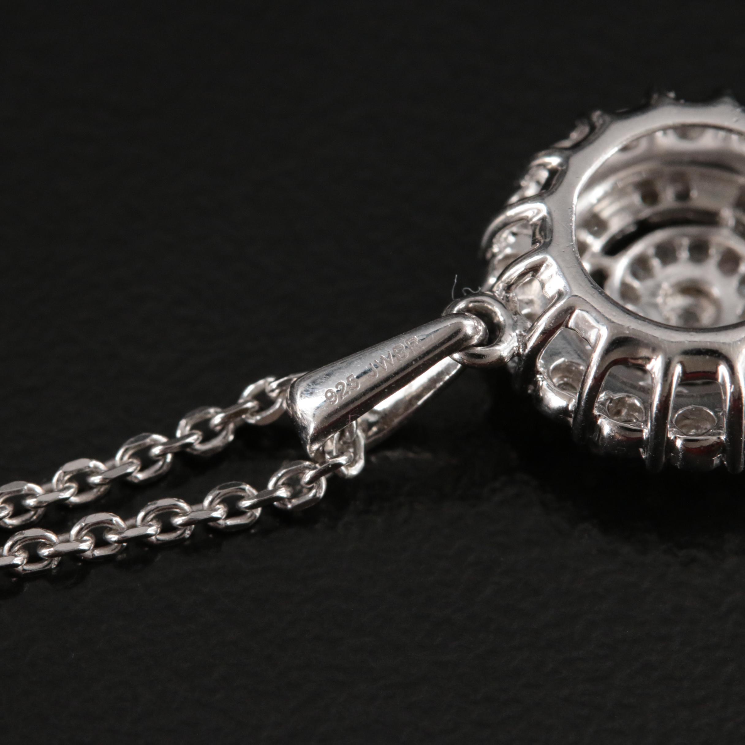 Sterling Diamond Pendant Necklace