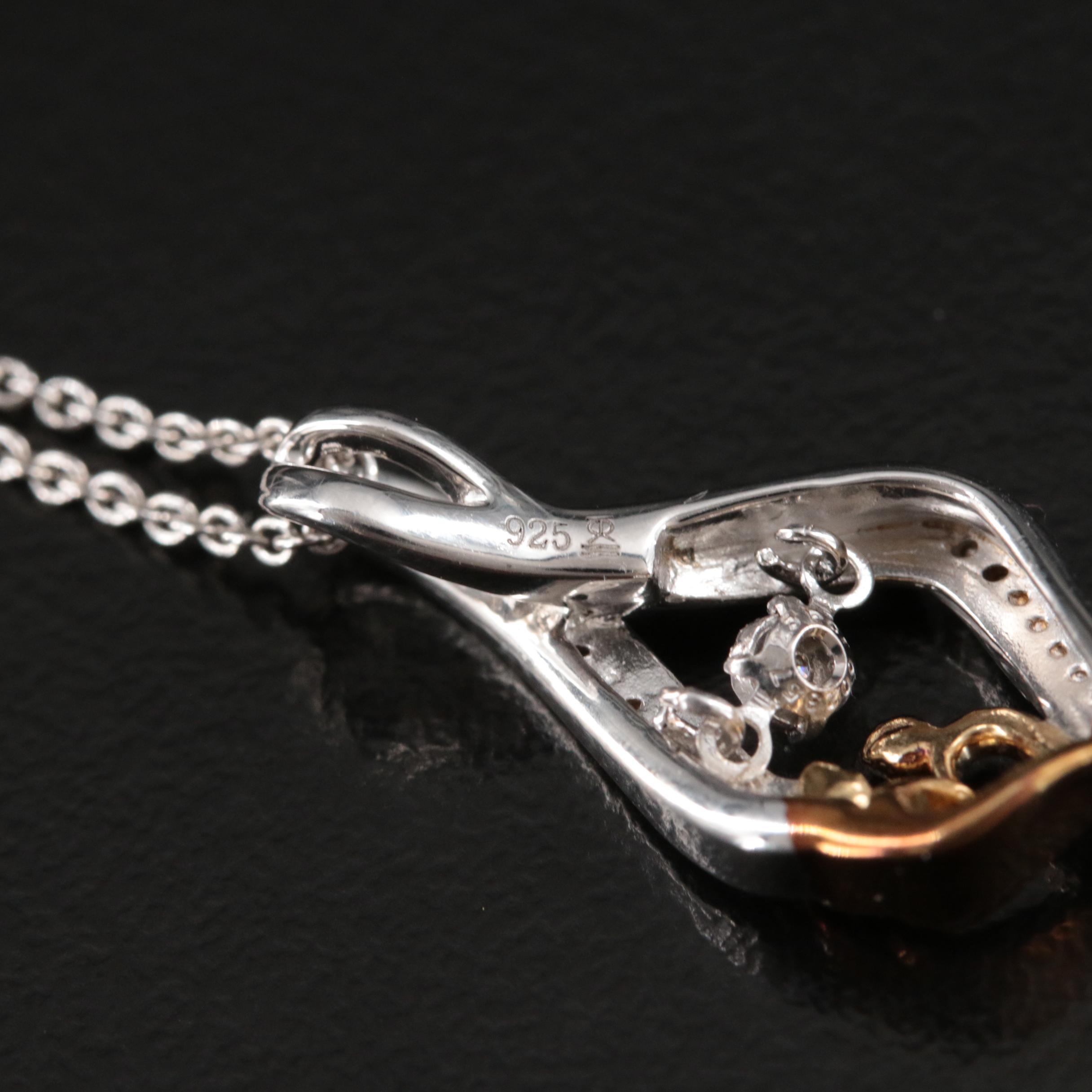 Sterling Diamond Pendant Necklace