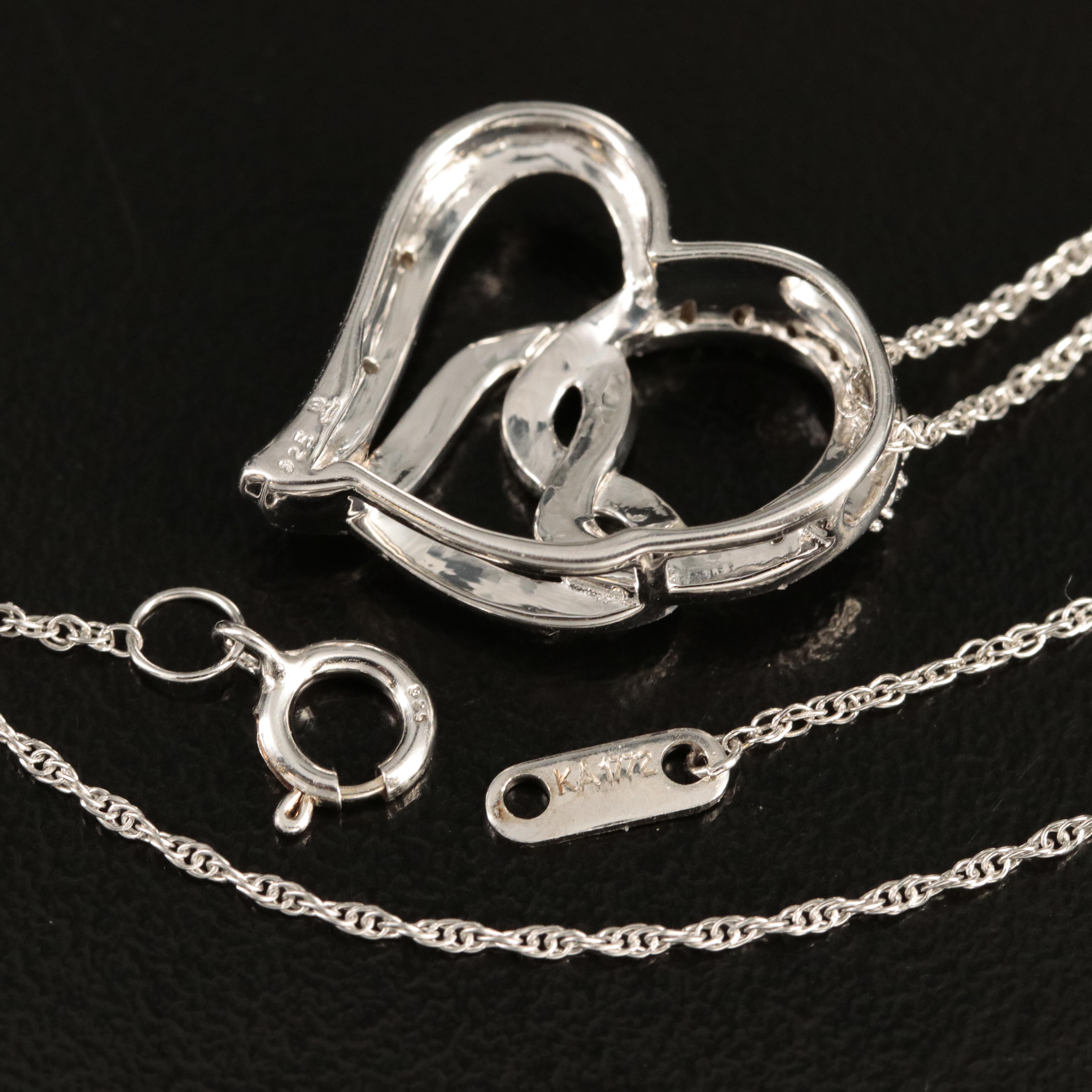 Sterling Diamond Infinity Heart Necklace