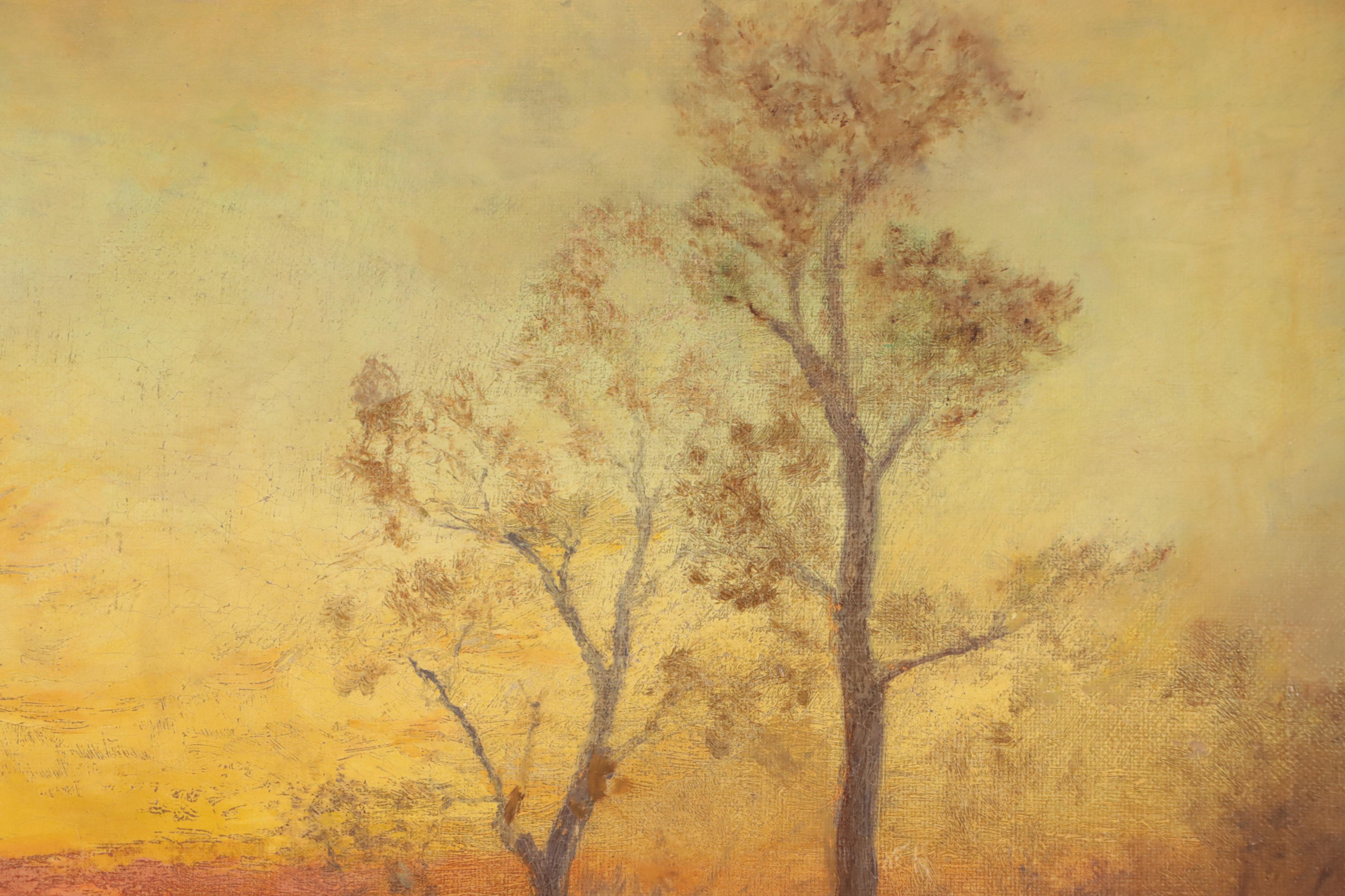 Thomas B. Griffin Tonalist Forest Oil Painting, Late 19th Century