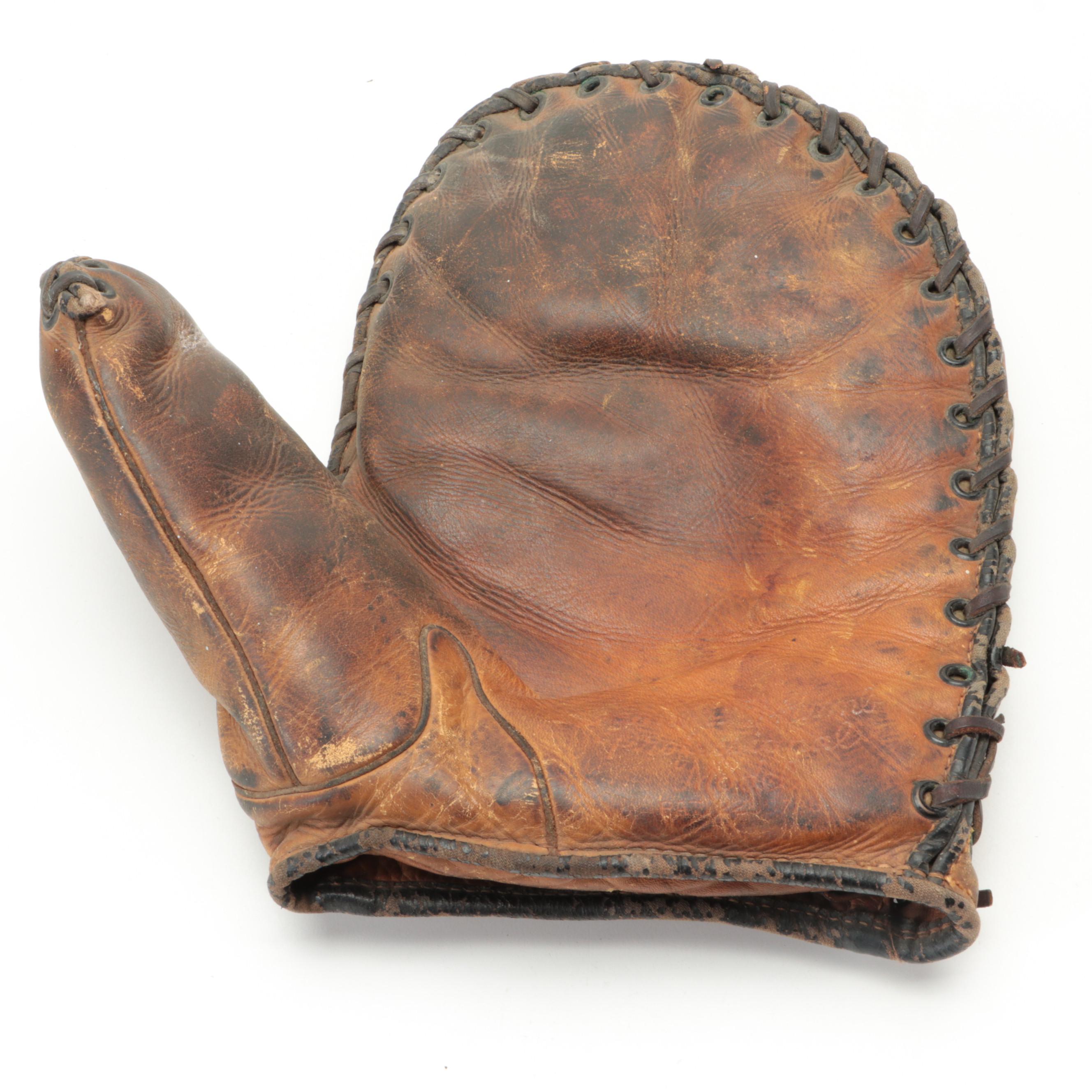 Wilson First Basemans Mitt Seamless Thumb Professional Model, Early 20th Century