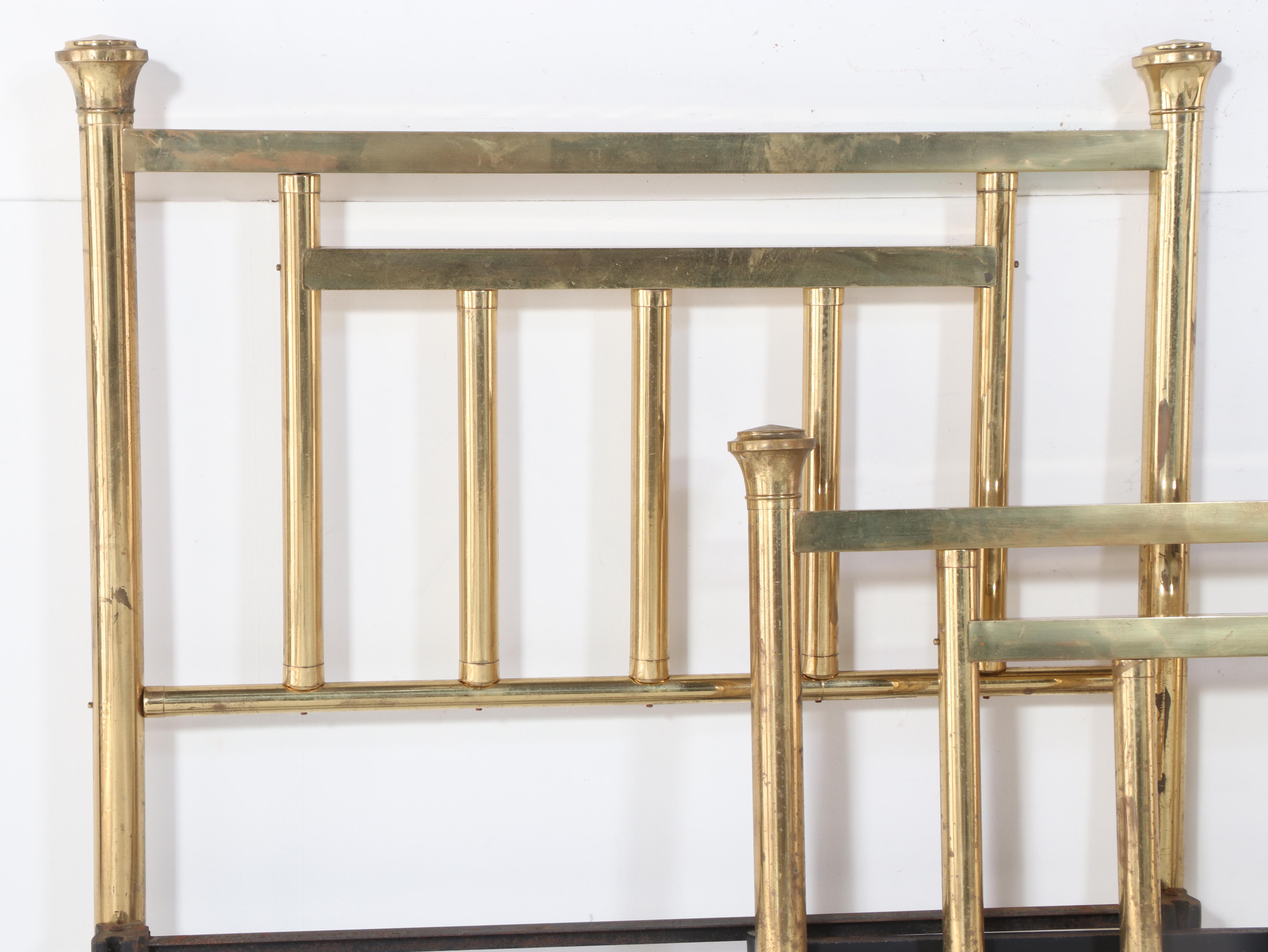 Late Victorian Full Brass Bed Frame, Circa 1900