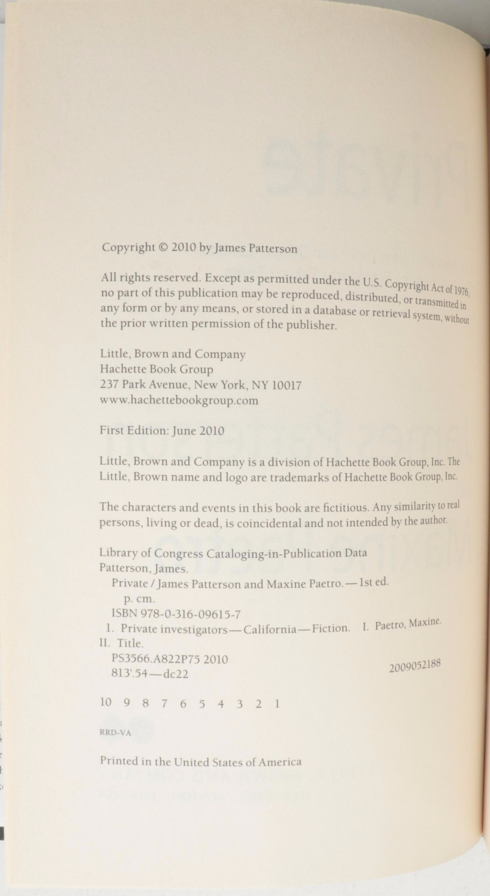 "Private" and Assorted James Patterson Collection