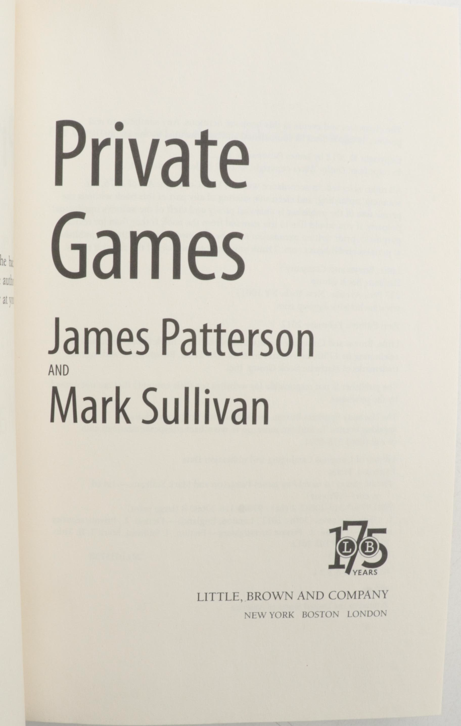 "Private" and Assorted James Patterson Collection