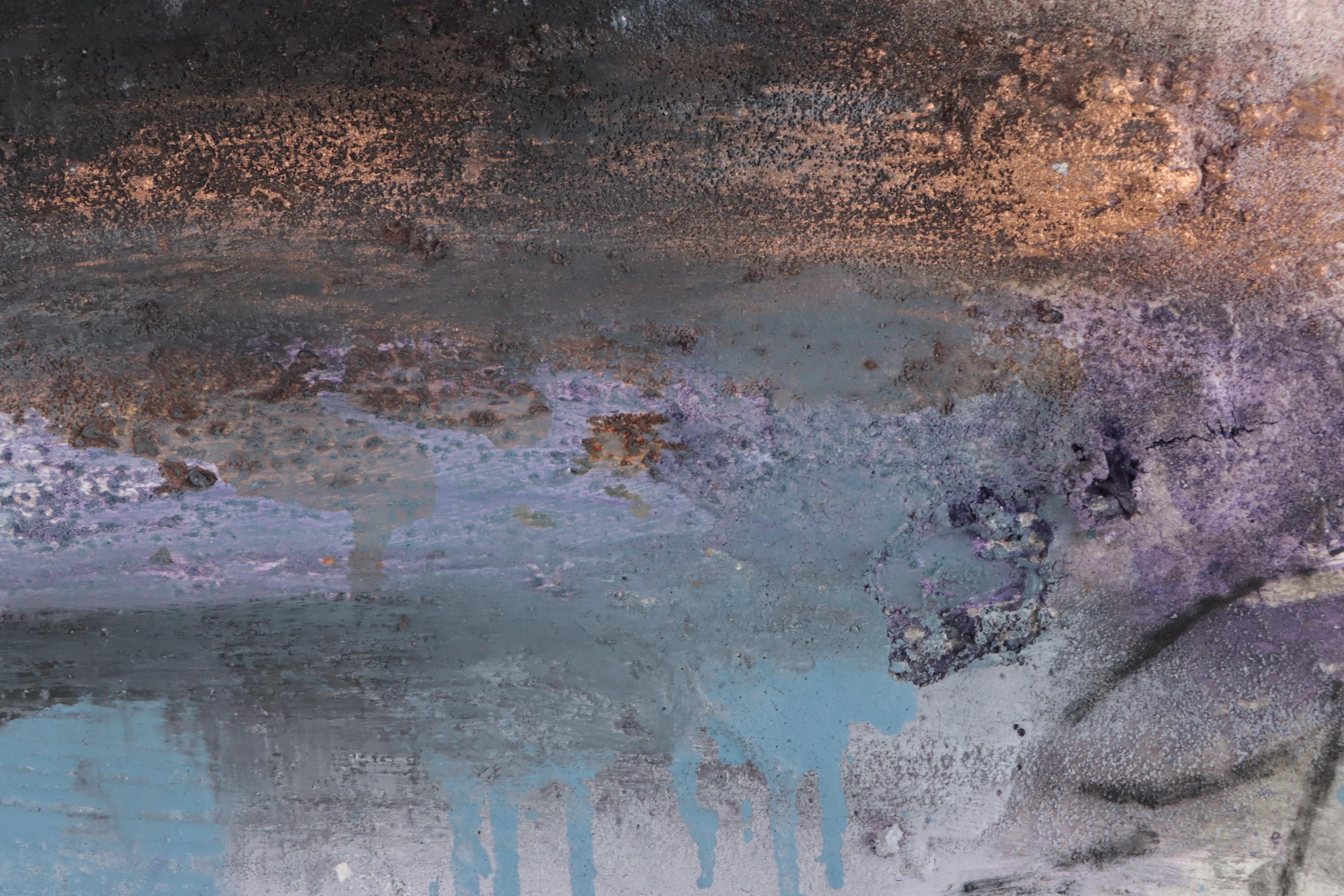 Juliet Holland Impasto Abstract Mixed Media Painting, 1991