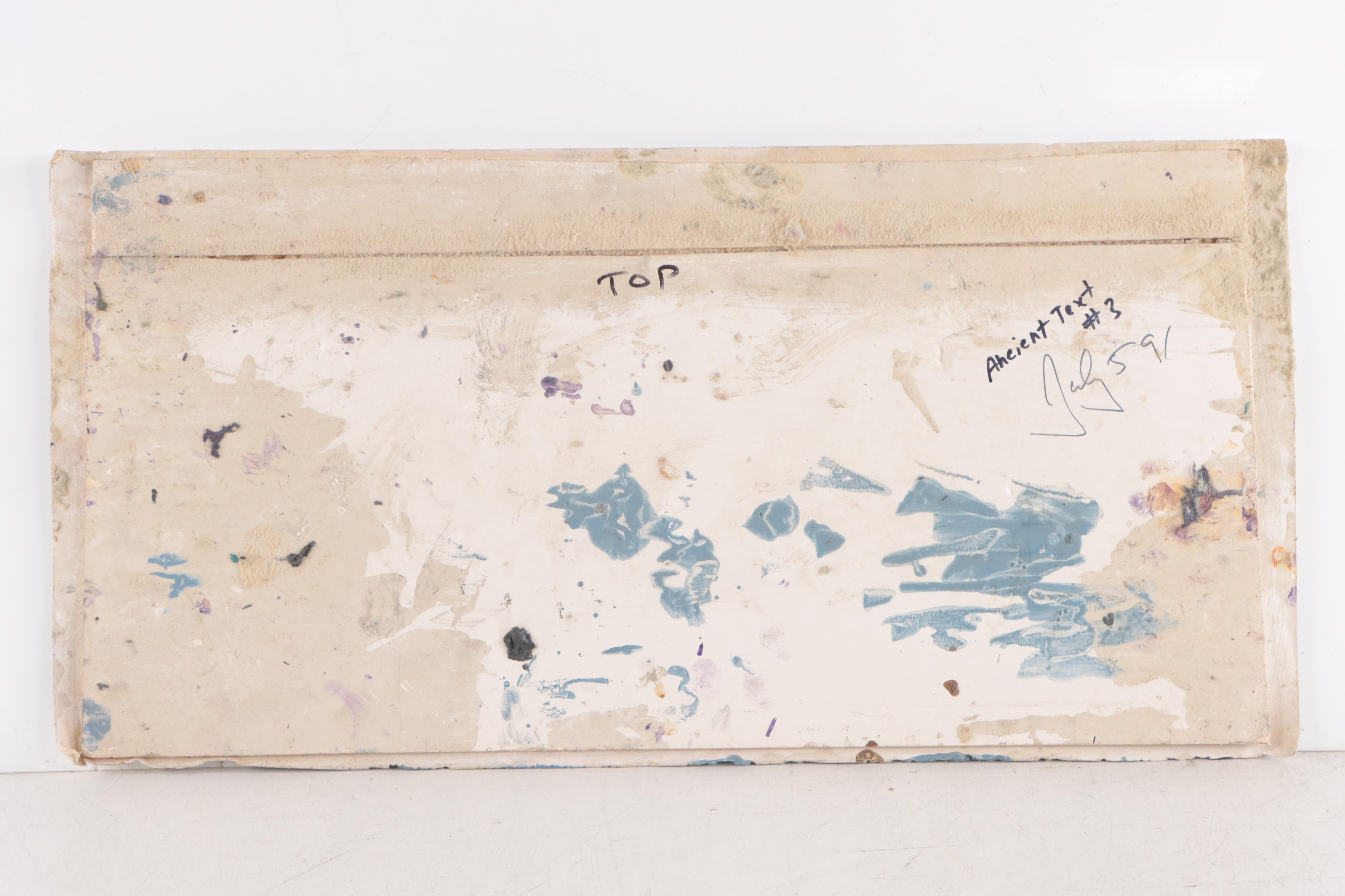 Juliet Holland Impasto Abstract Mixed Media Painting, 1991