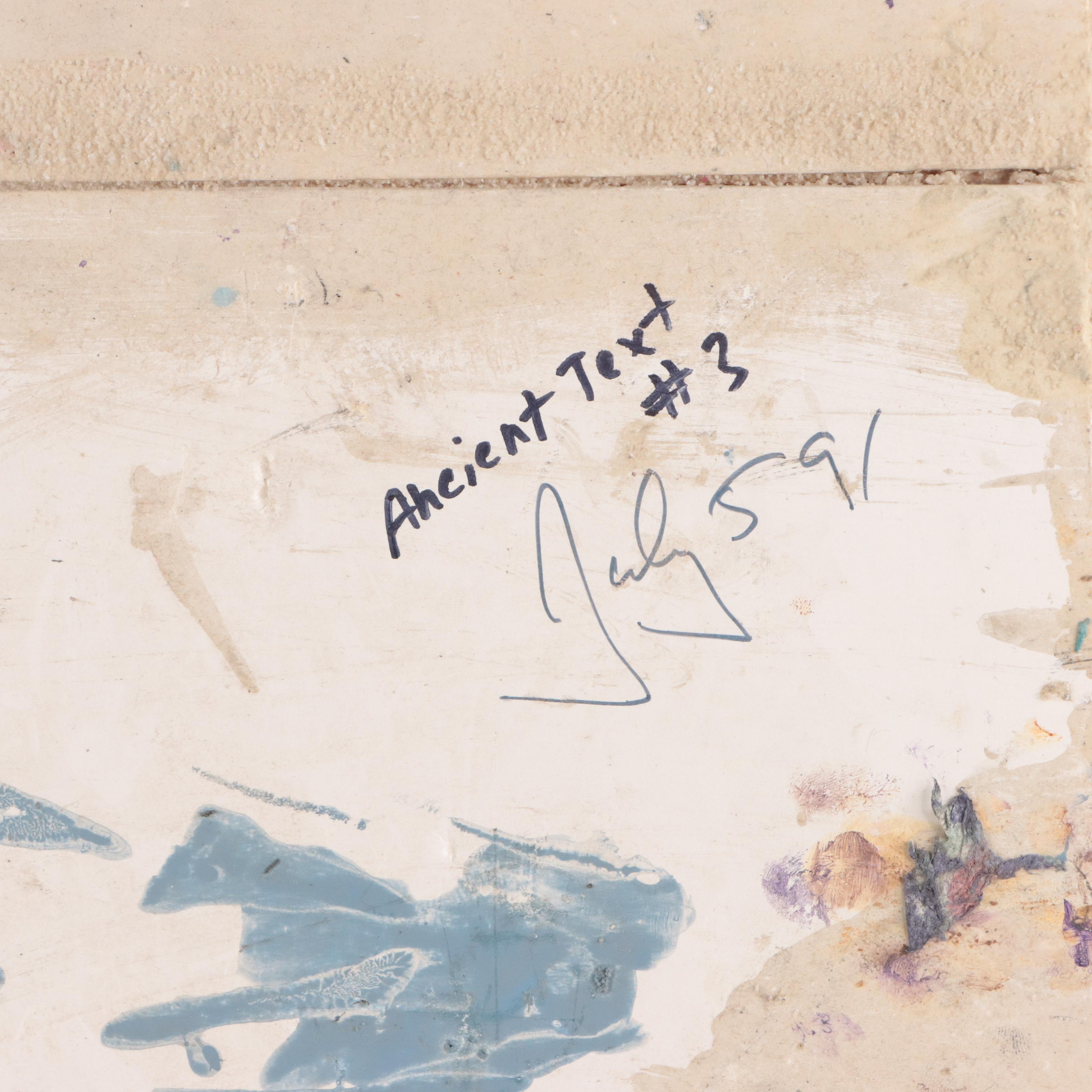 Juliet Holland Impasto Abstract Mixed Media Painting, 1991