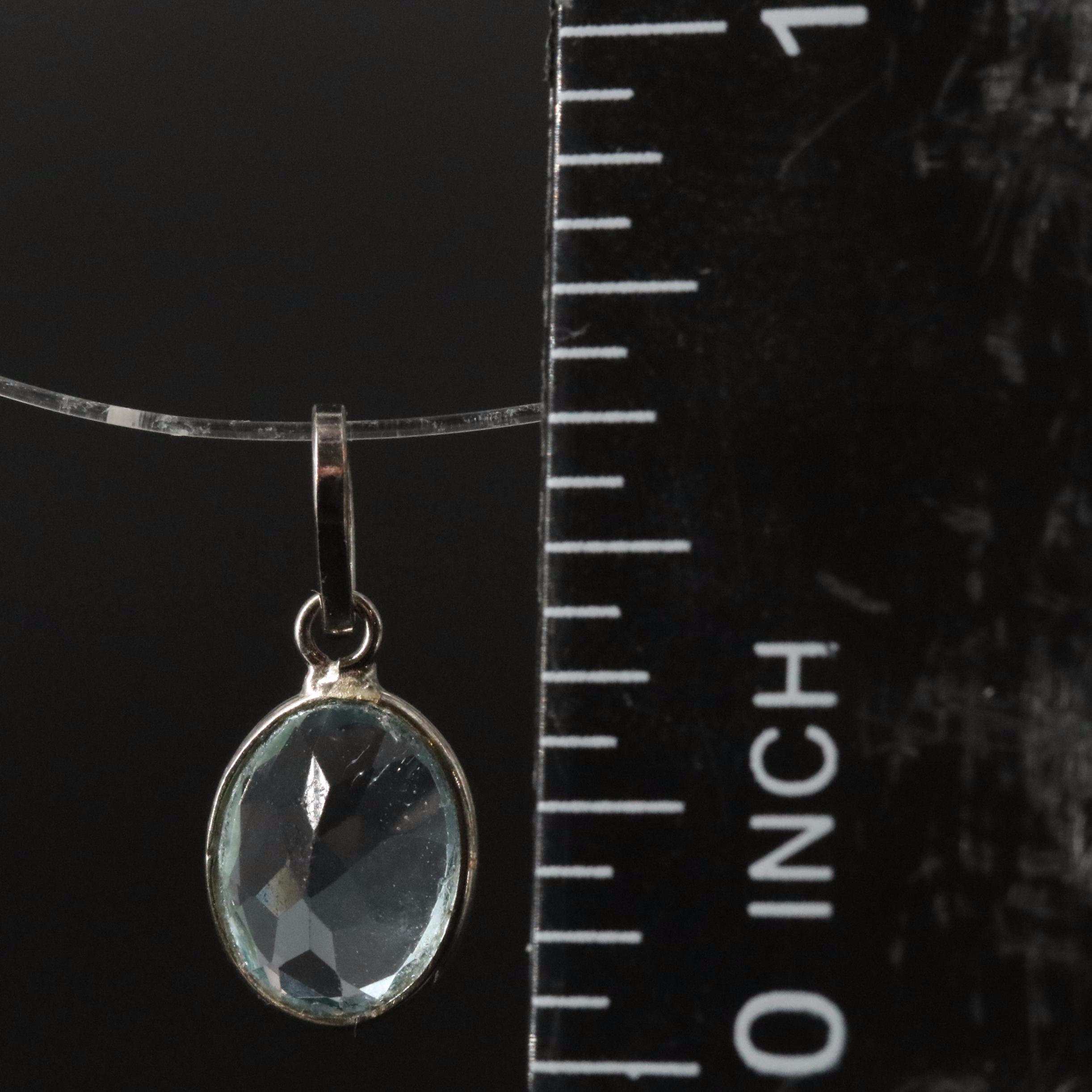 14K Blue Topaz Pendant