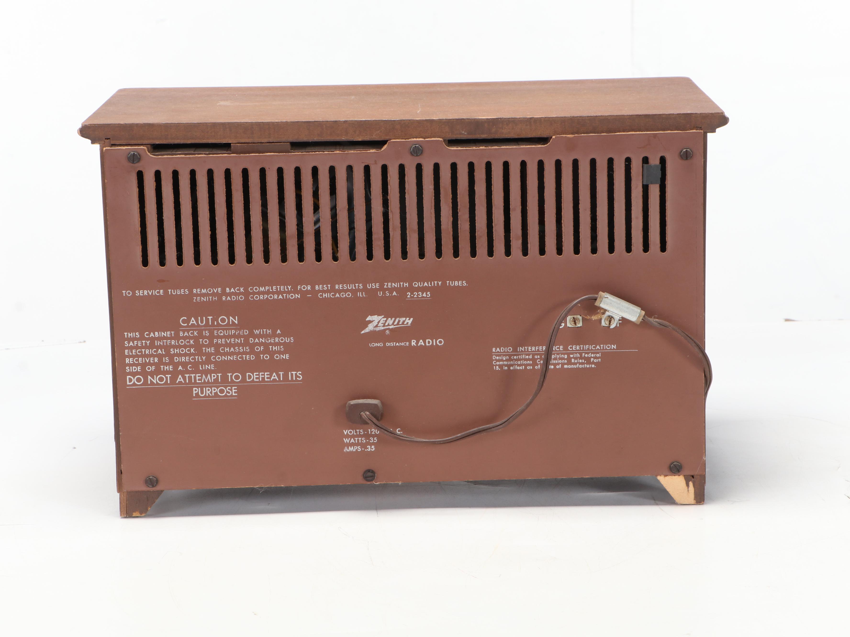 Zenith Long Distance Tube Radio, Mid-20th Century