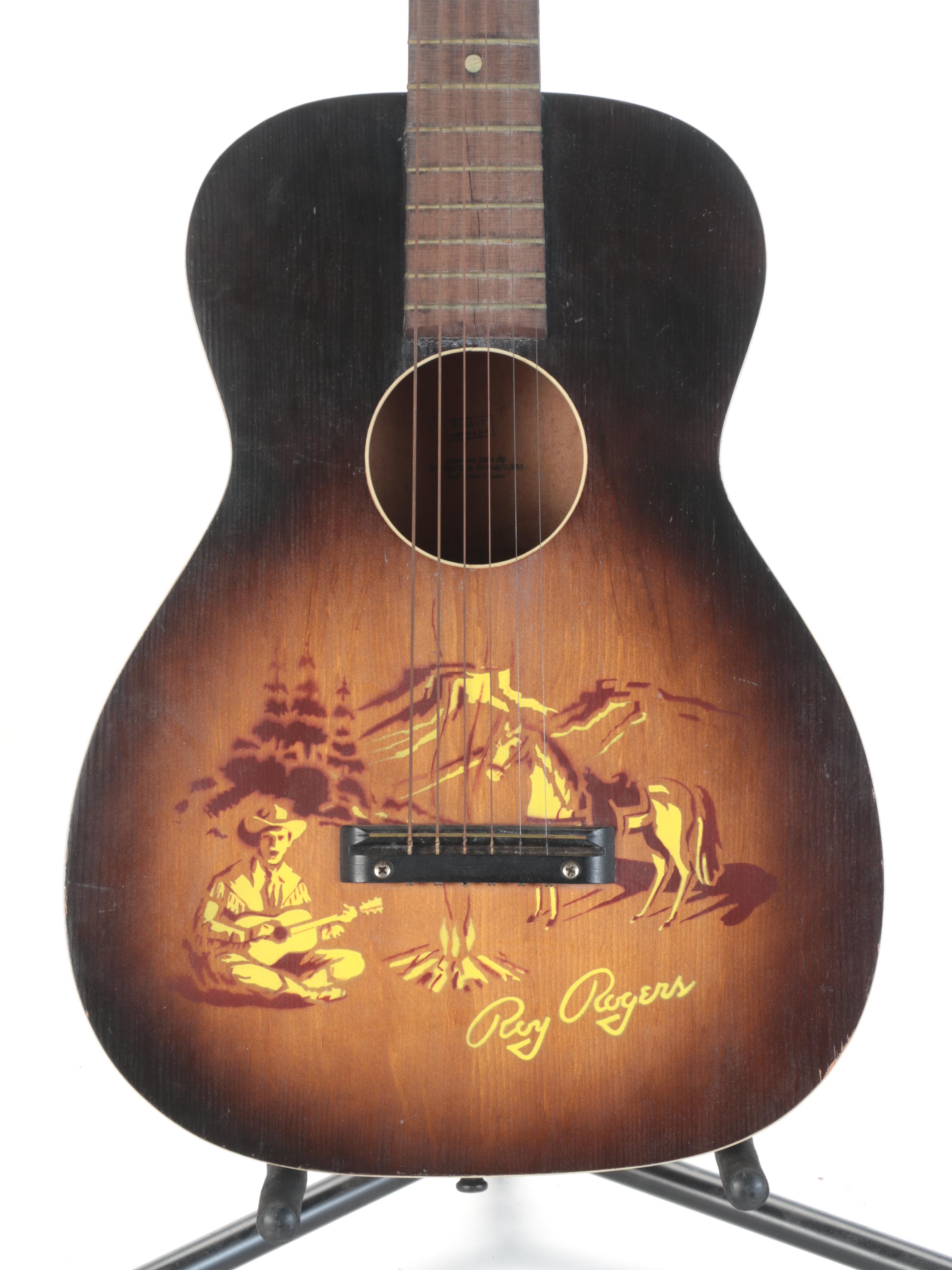 Roy Rogers Guitar with Case, Mid-20th Century