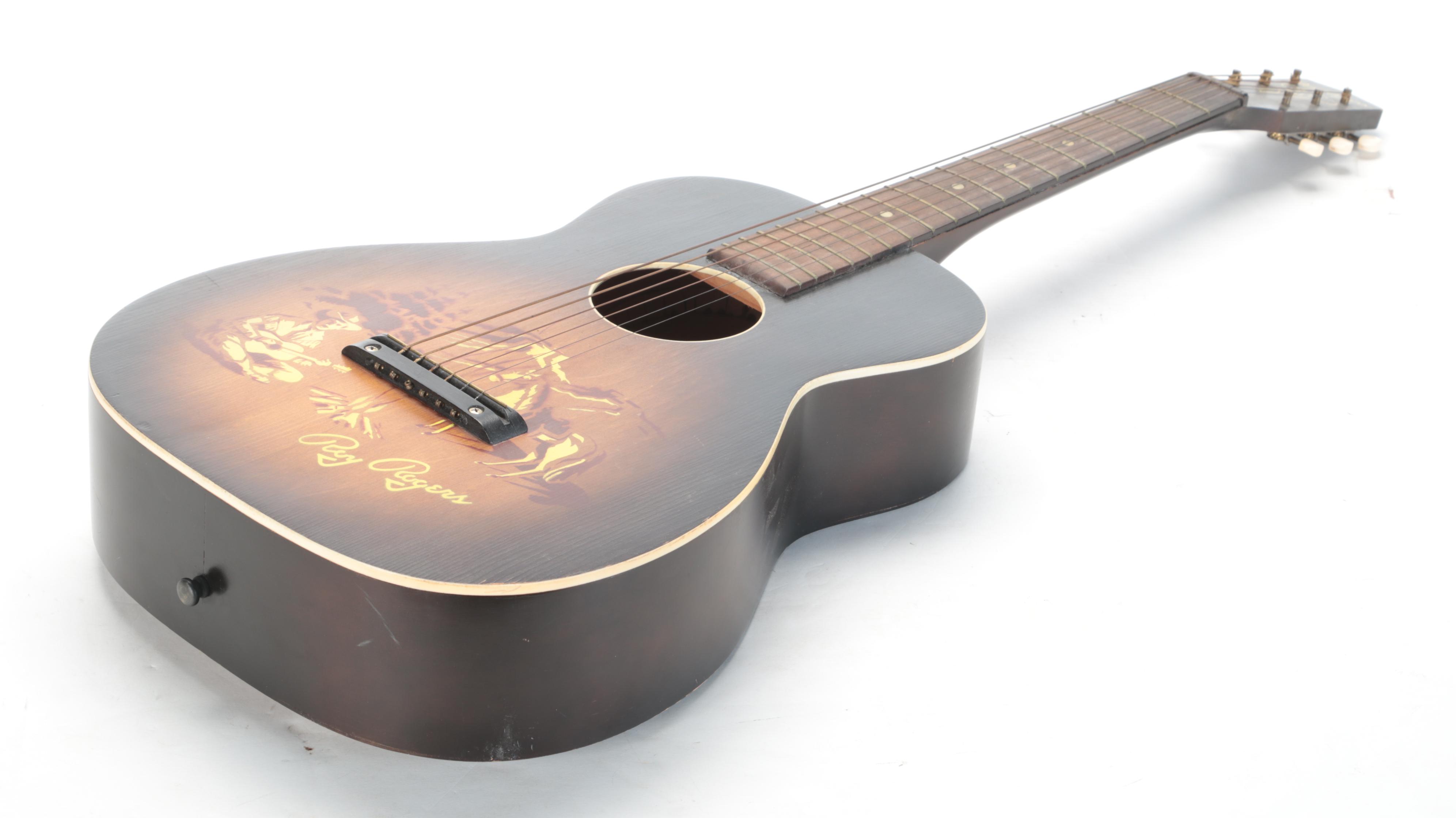 Roy Rogers Guitar with Case, Mid-20th Century