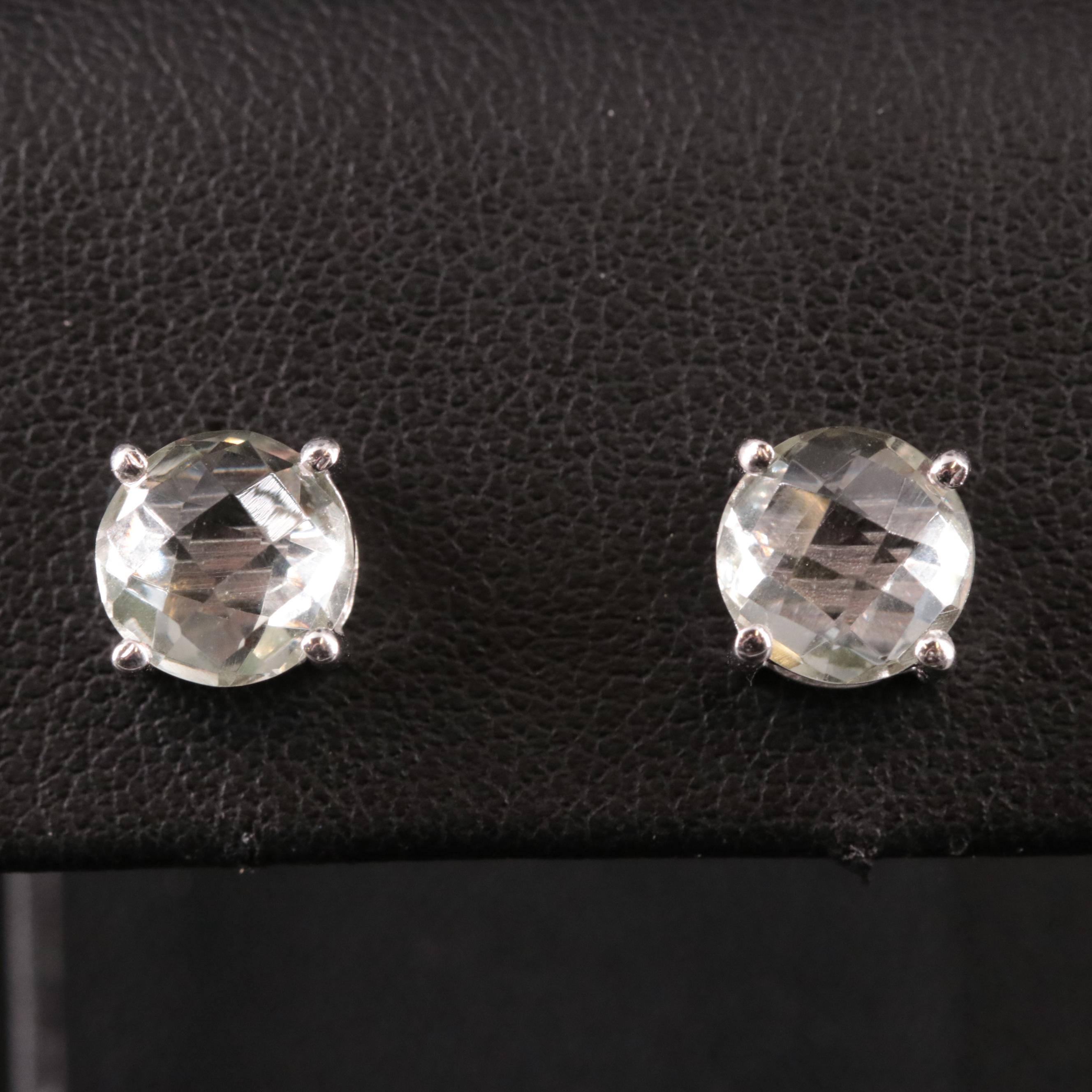 Sterling Prasiolite Stud Earrings