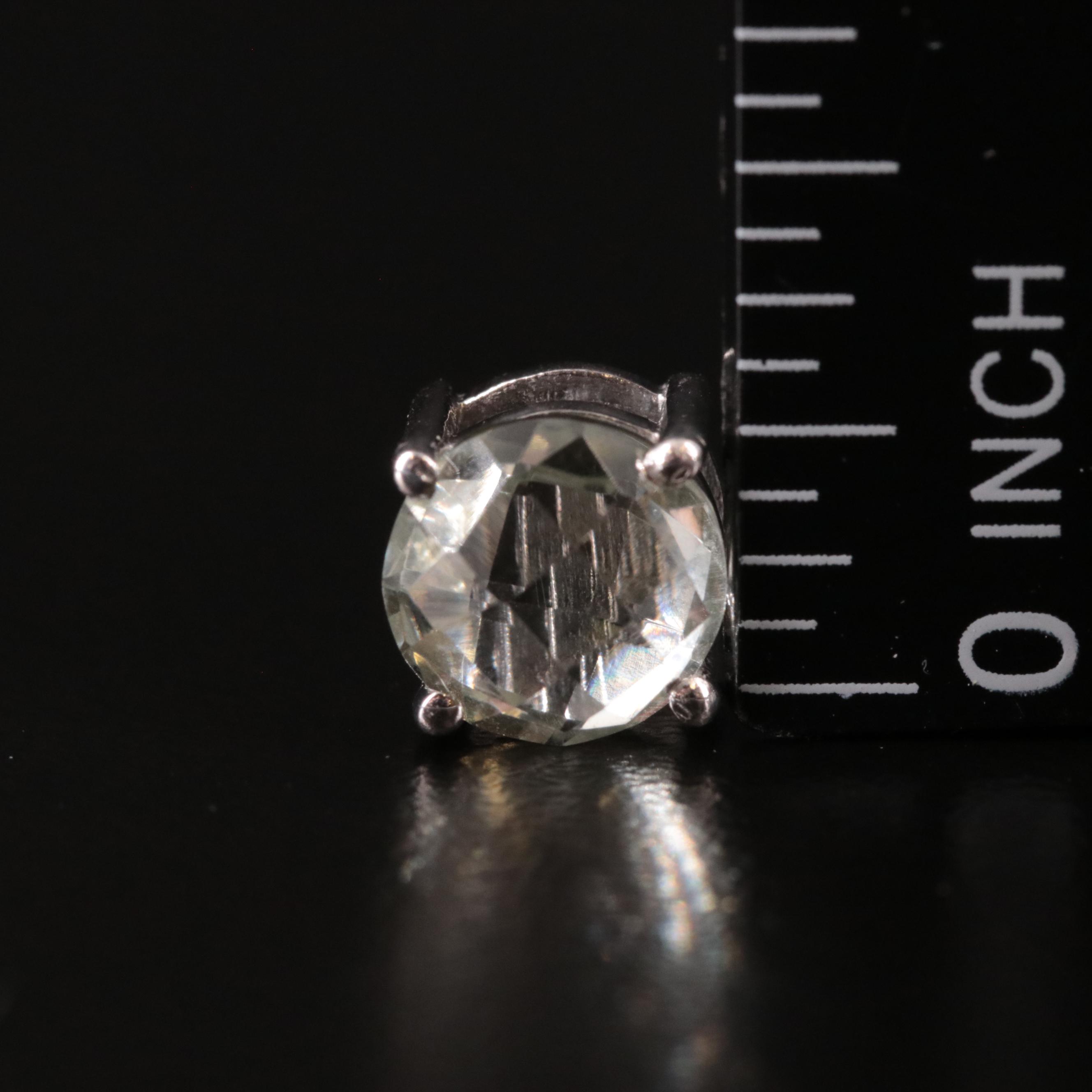 Sterling Prasiolite Stud Earrings