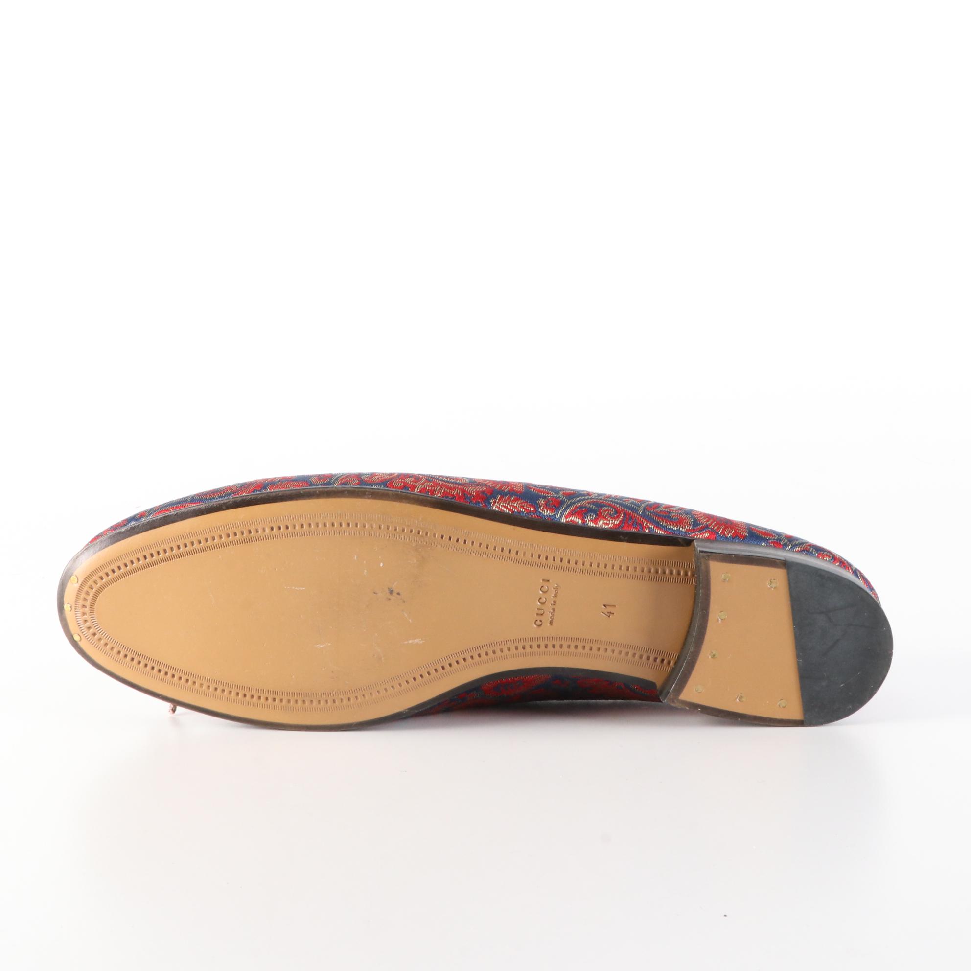 Gucci Garden Horsebit Loafers in Jacquard and Leather with Appliqué