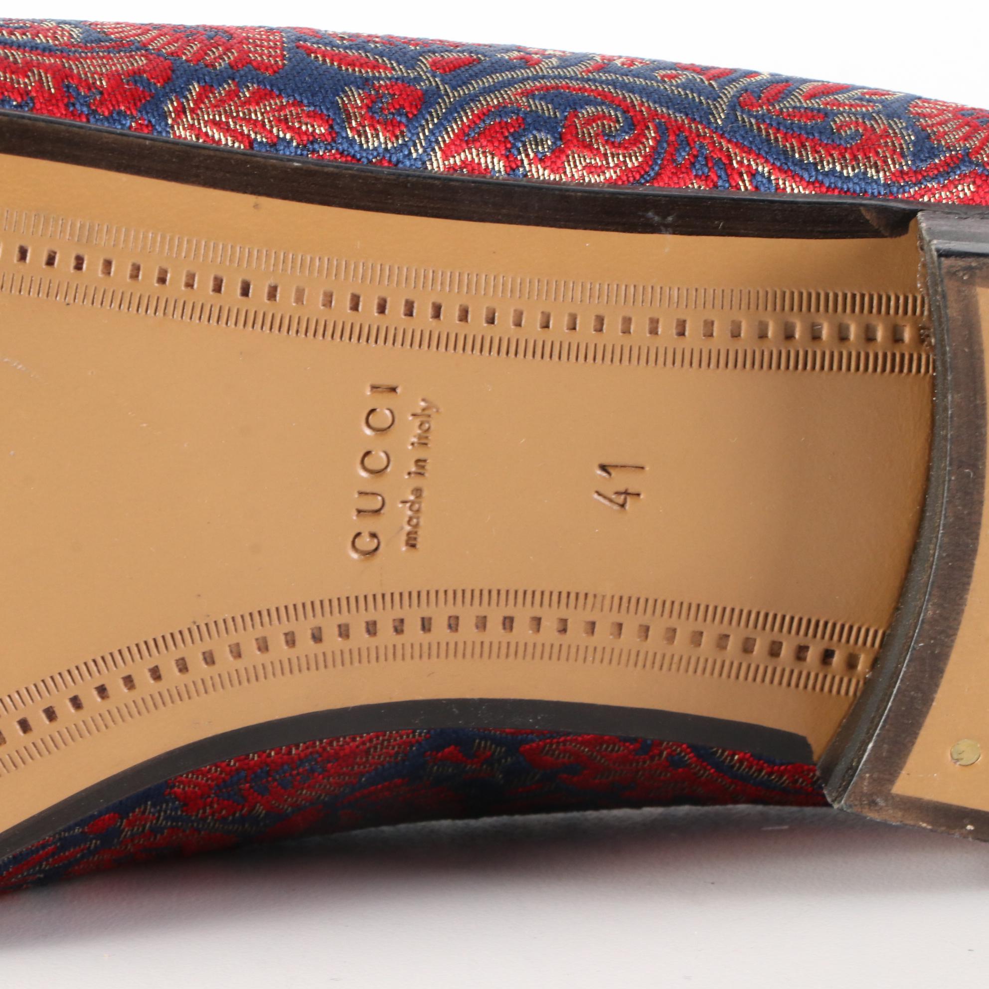 Gucci Garden Horsebit Loafers in Jacquard and Leather with Appliqué