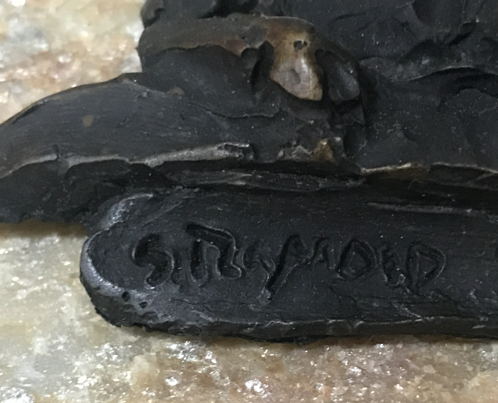 Susan Raymond Bas Relief Bronze and Stone "Kings of the Mountain" Sculpture