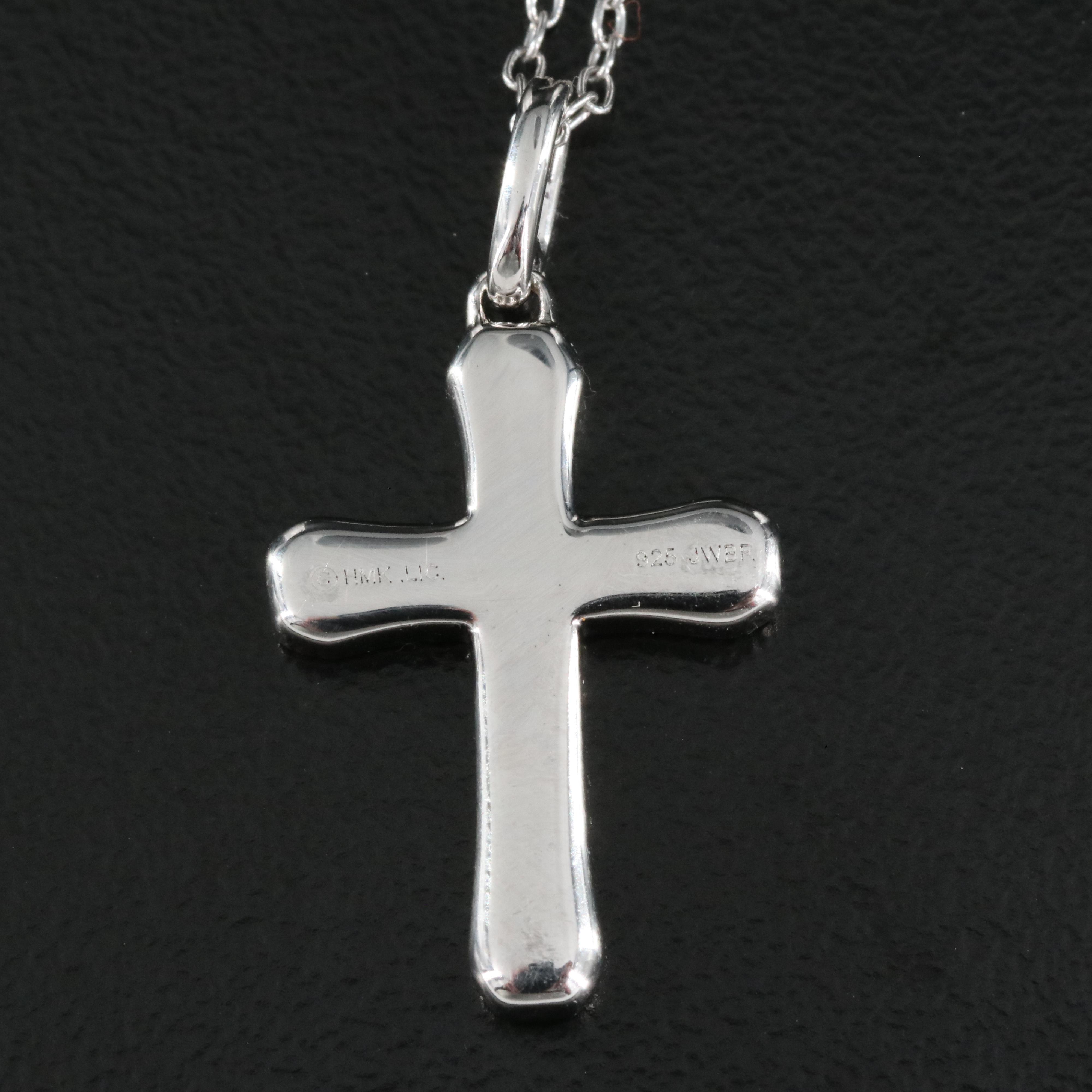 Sterling Diamond Cross Pendant Necklace