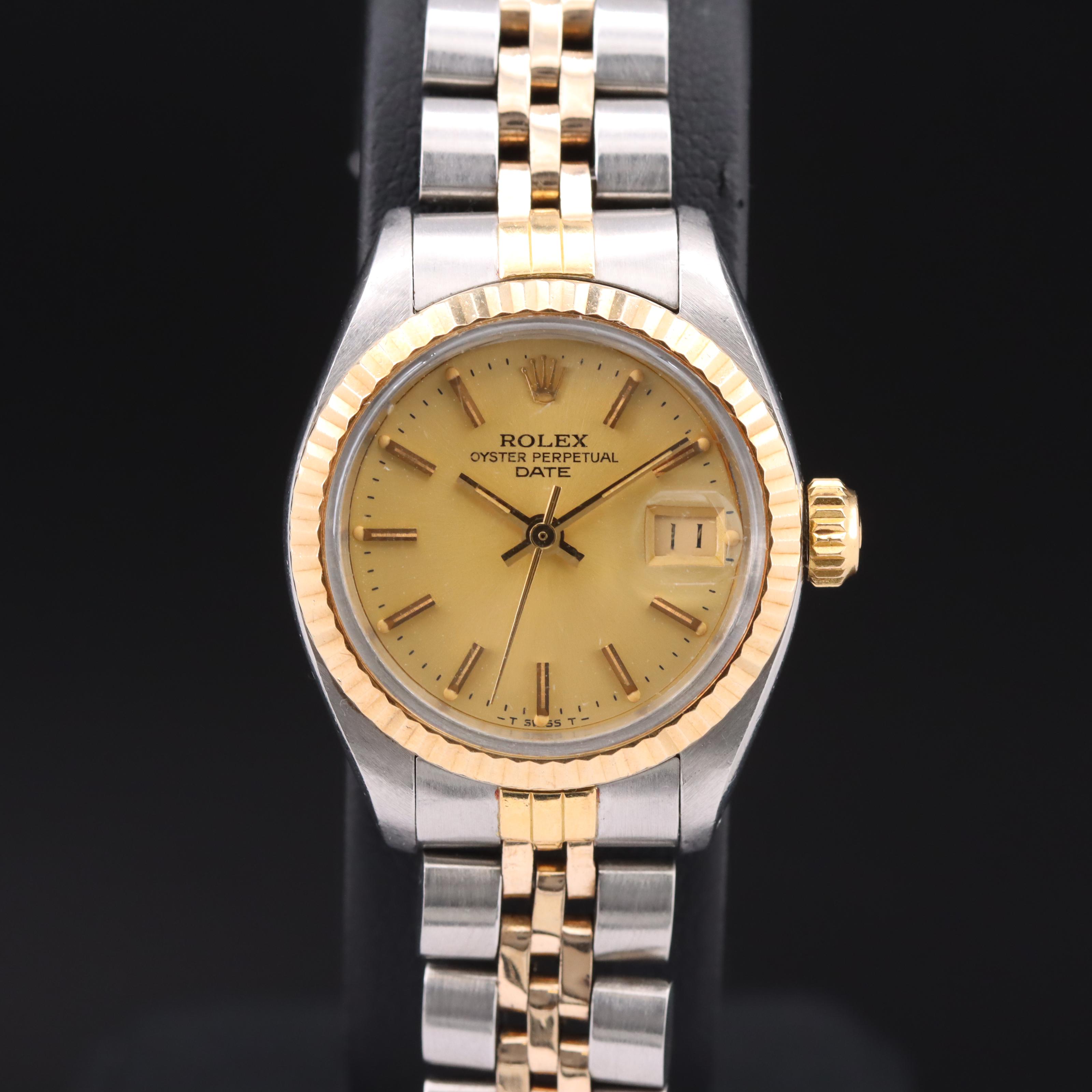 1981 Rolex Oyster Perpetual Date 18K and Stainless Steel Watch