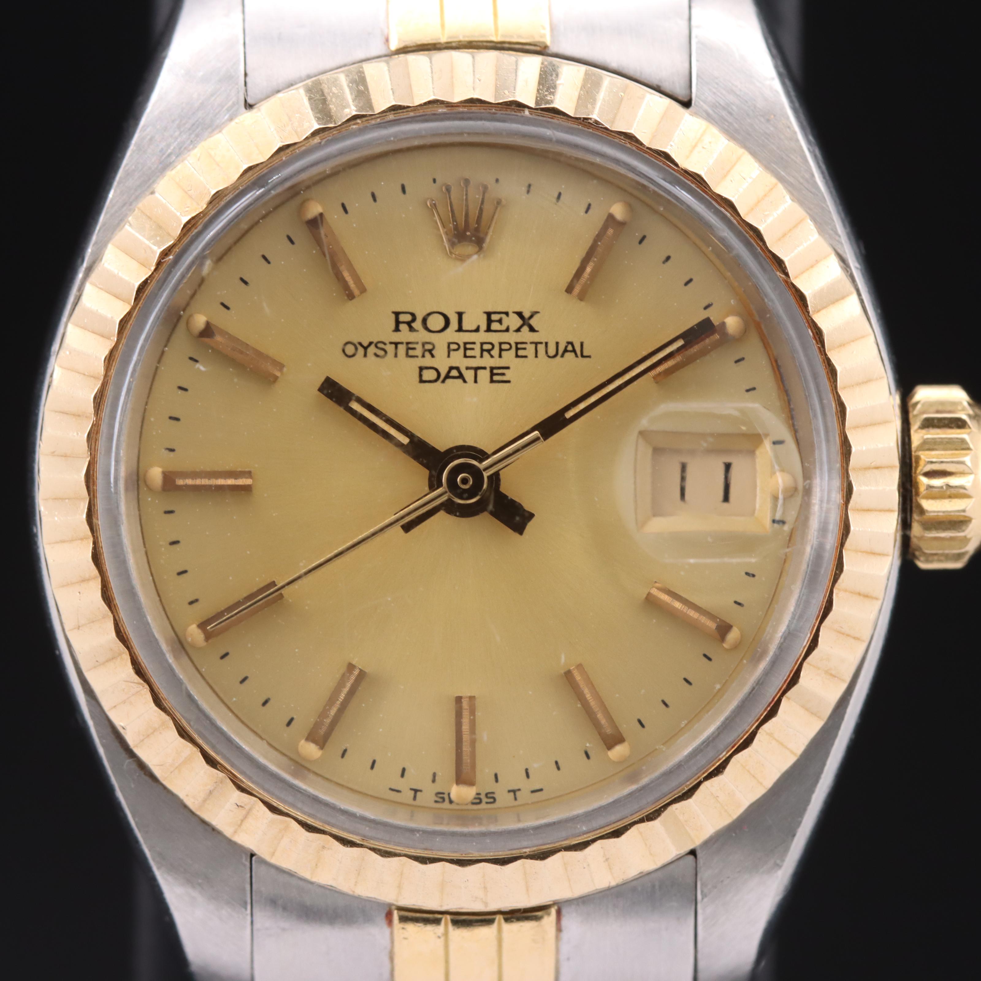 1981 Rolex Oyster Perpetual Date 18K and Stainless Steel Watch