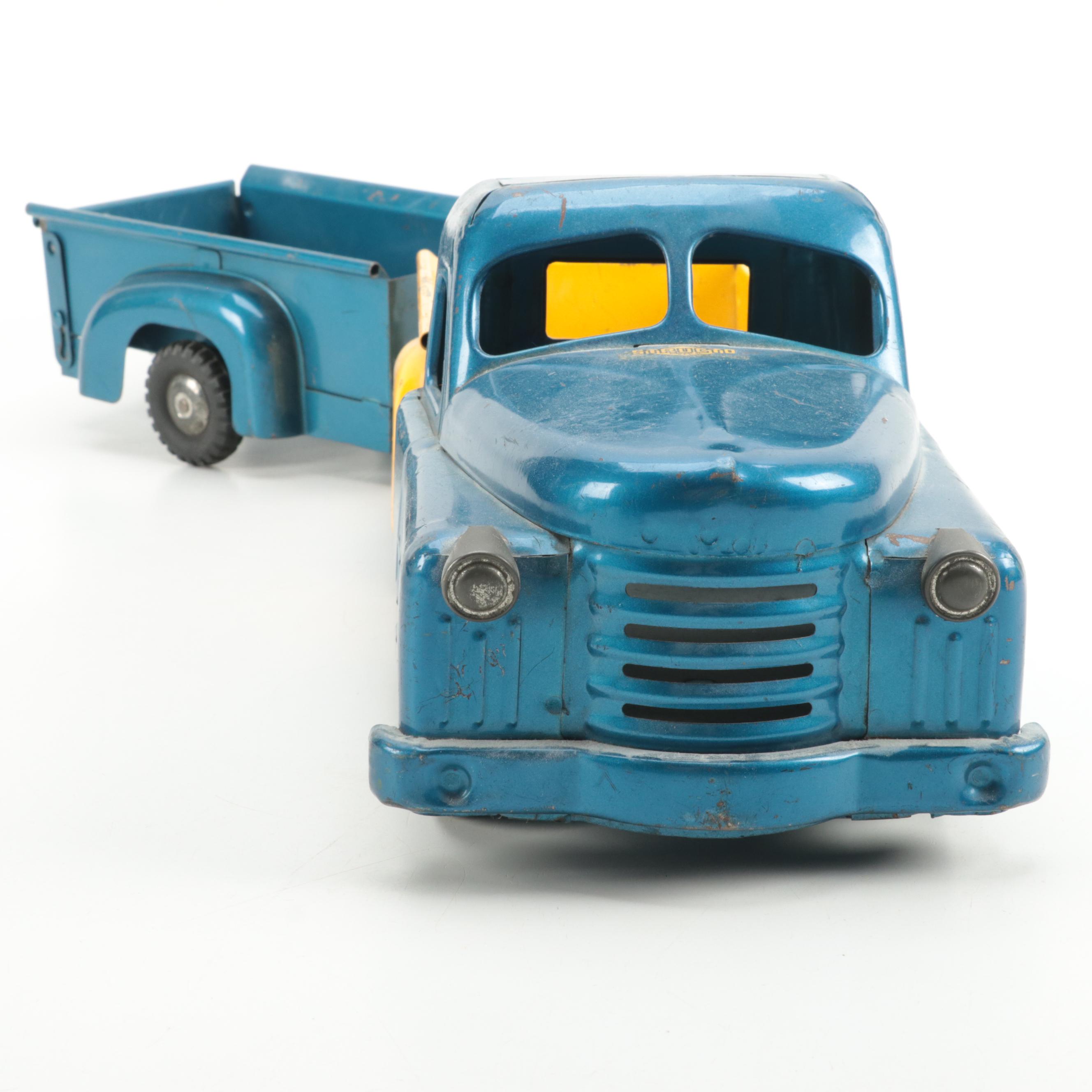 Structo Pressed Steel Toy Pickup Truck with Trailer, Mid-20th Century