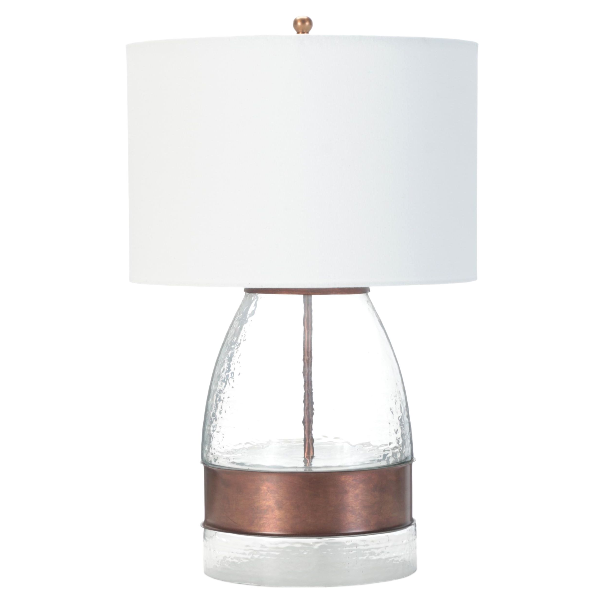 Pottery Barn "Bailey" Metal-Banded Glass Table Lamp