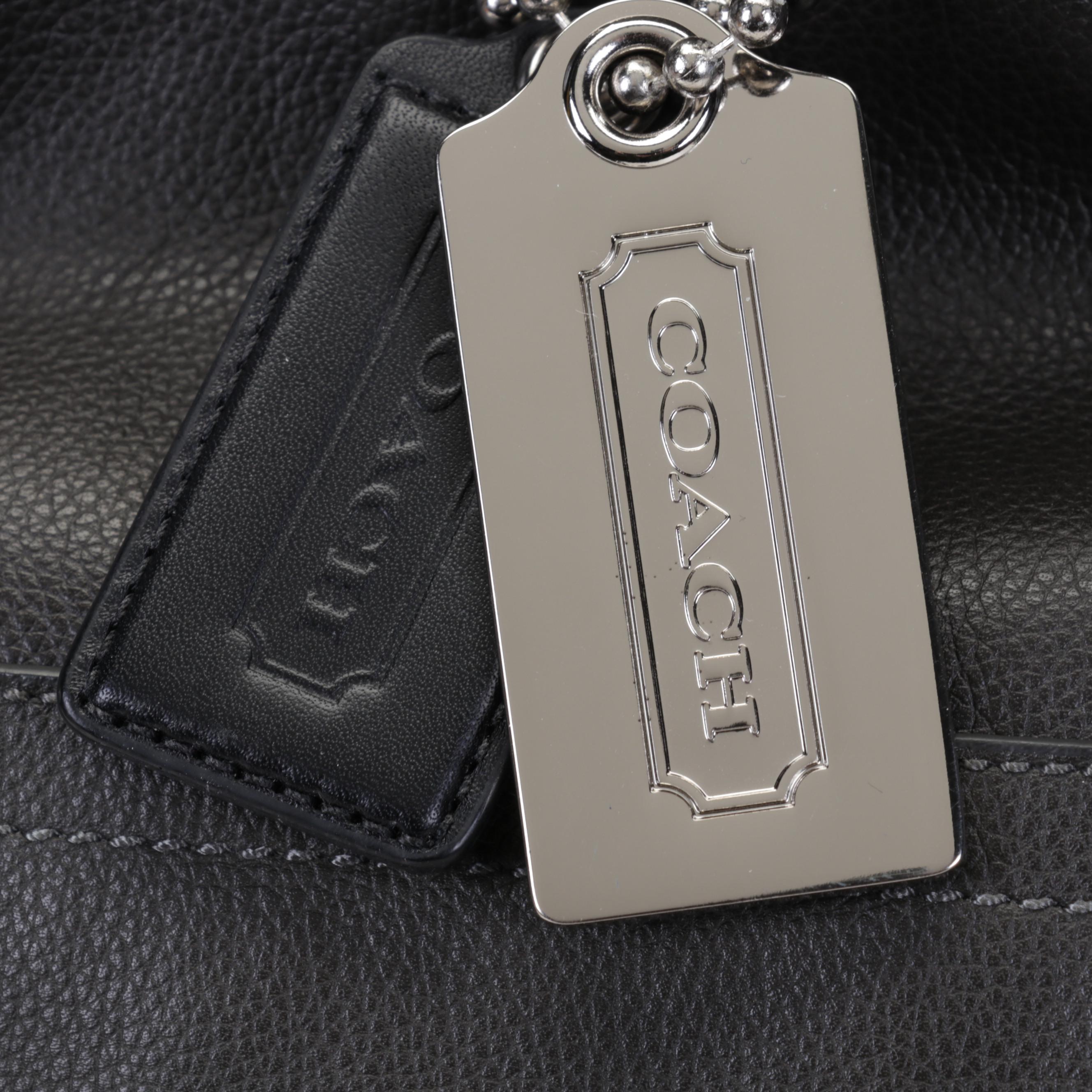 Coach Pewter Gray Pebbled Leather Tote Bag