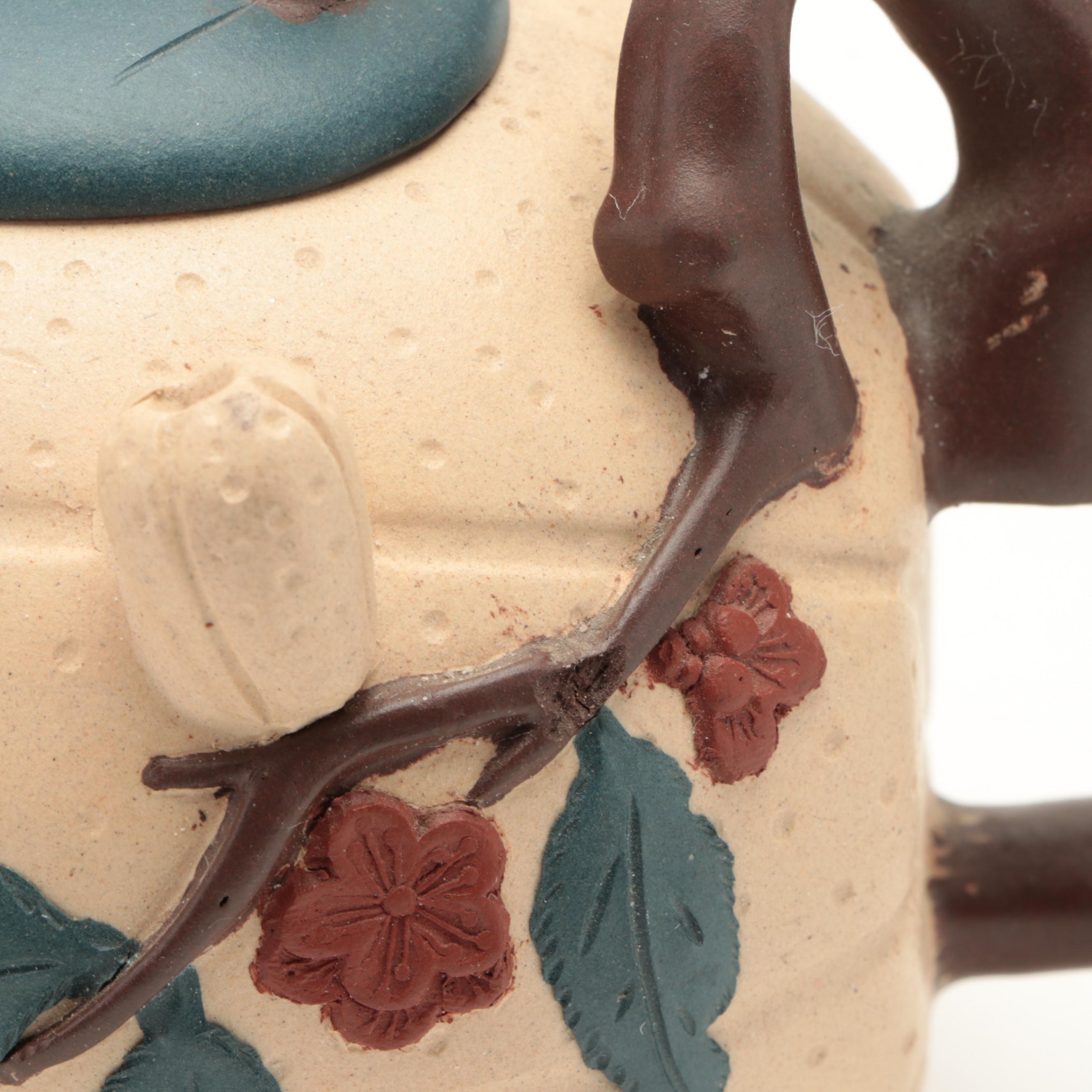 Chinese Yixing Pottery Gourd Shape Teapot and Teacups