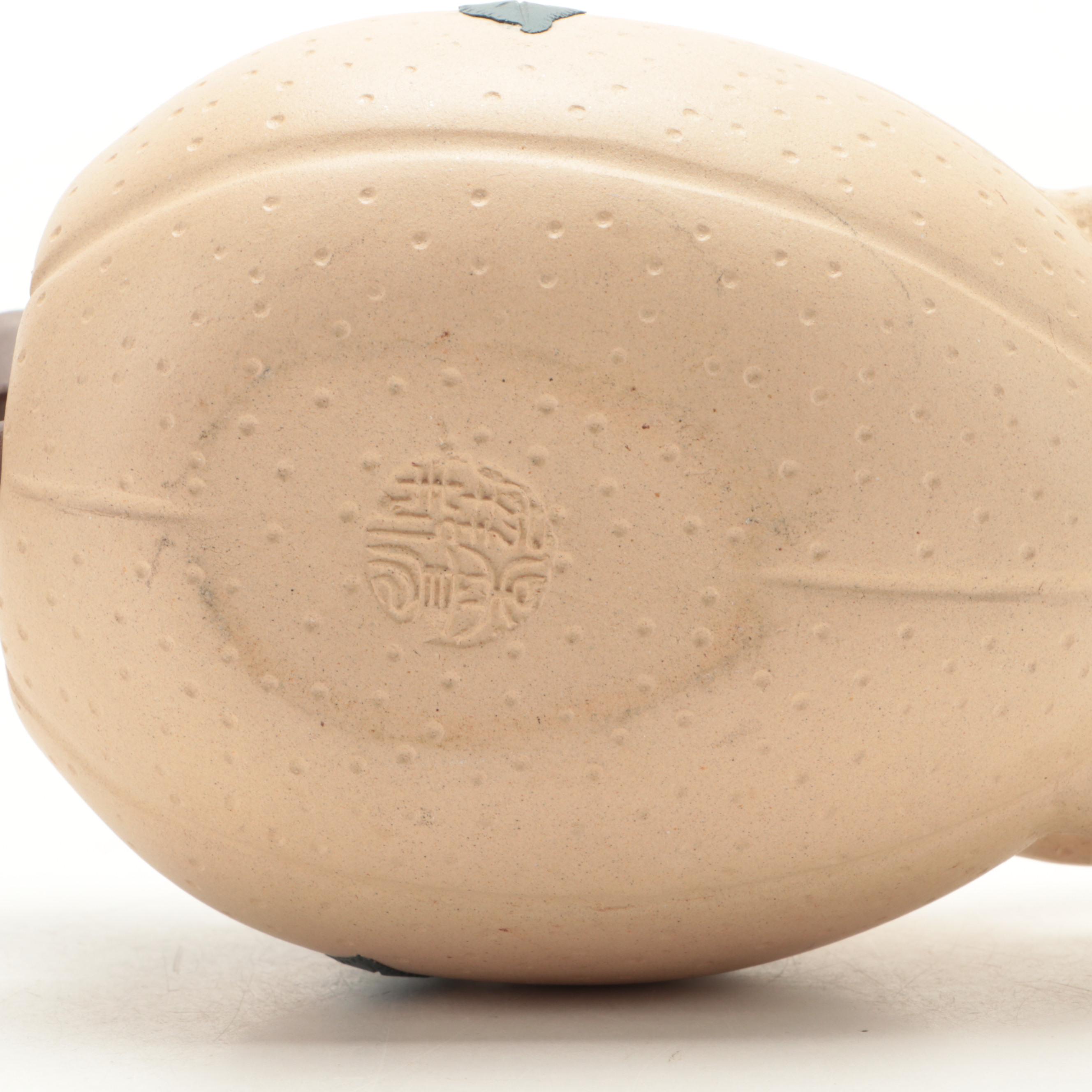 Chinese Yixing Pottery Gourd Shape Teapot and Teacups