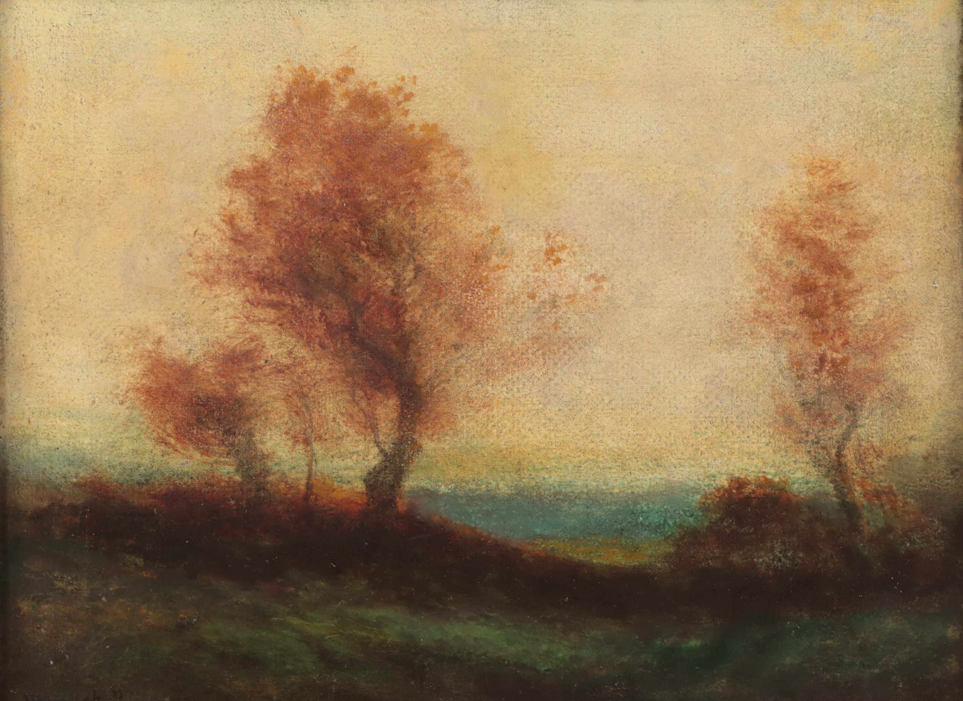 Hudson Mindell Kitchell Tonalist Oil Painting of Landscape