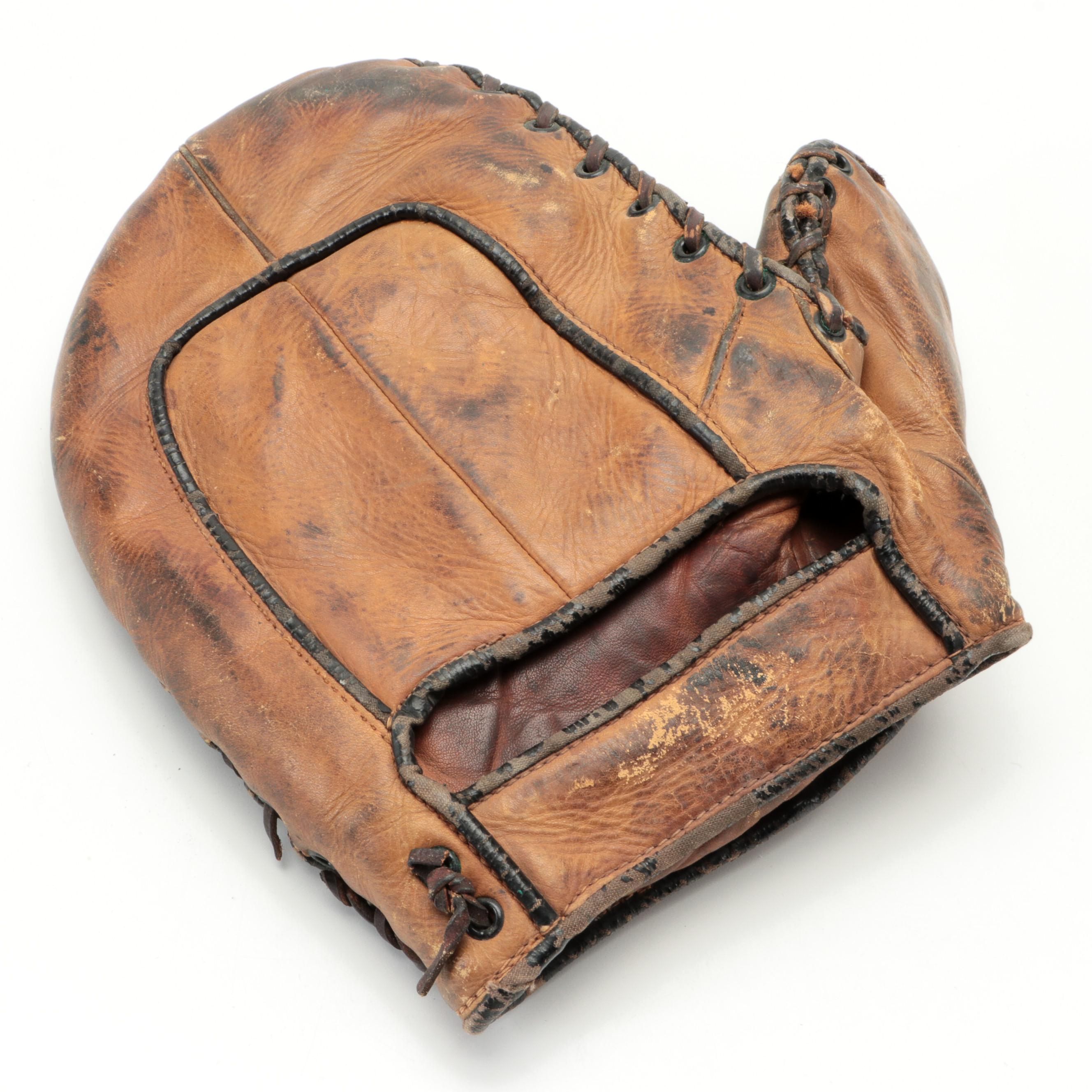 Wilson First Basemans Mitt Seamless Thumb Professional Model, Early 20th Century