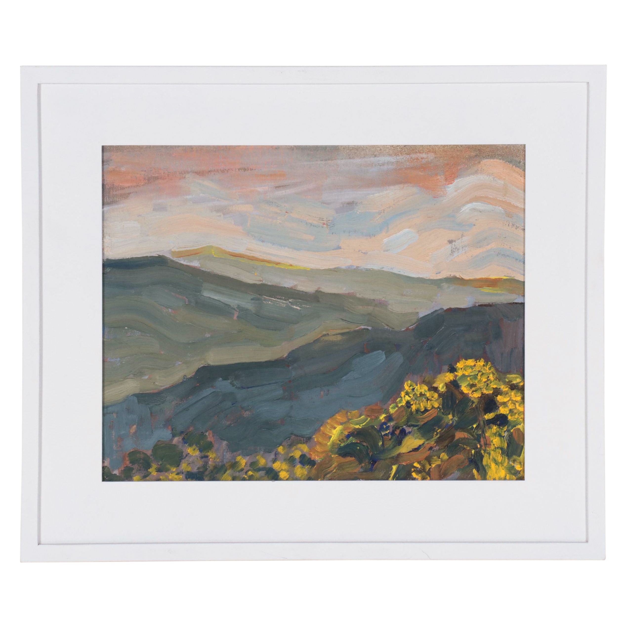 Abstract Landscape Oil Painting of Mountain Scene