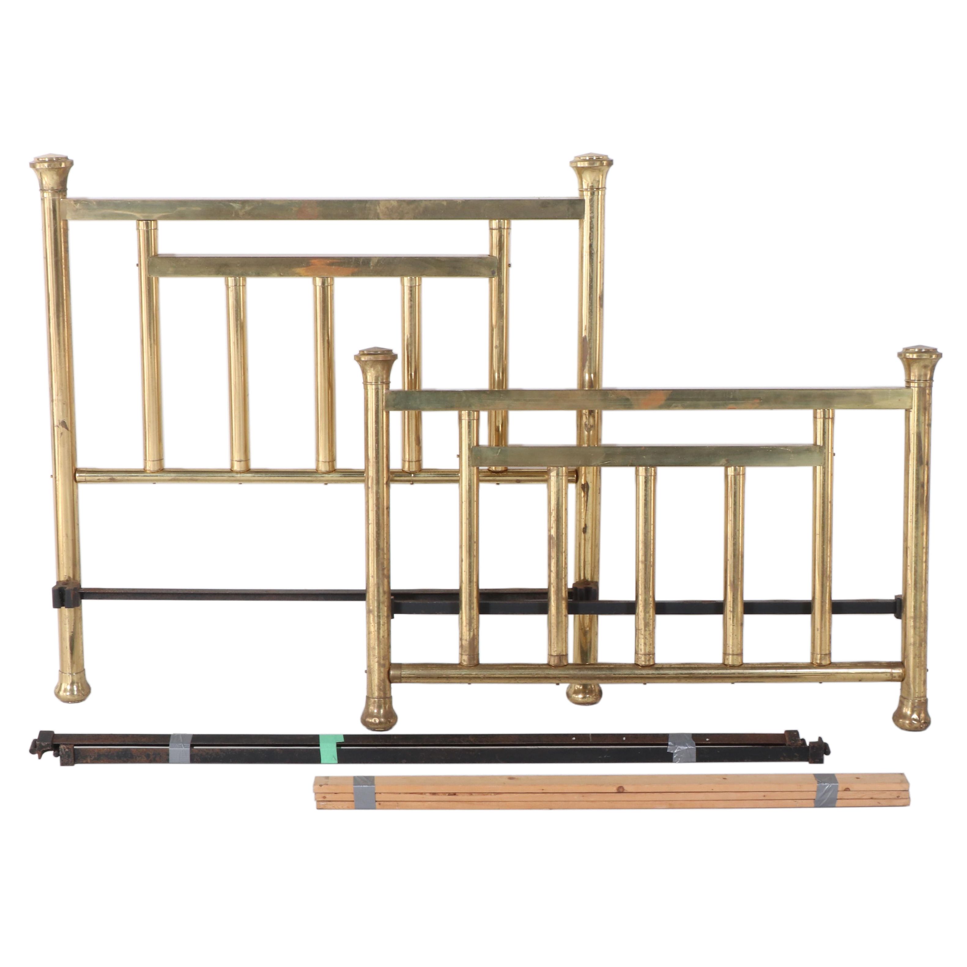 Late Victorian Full Brass Bed Frame, Circa 1900