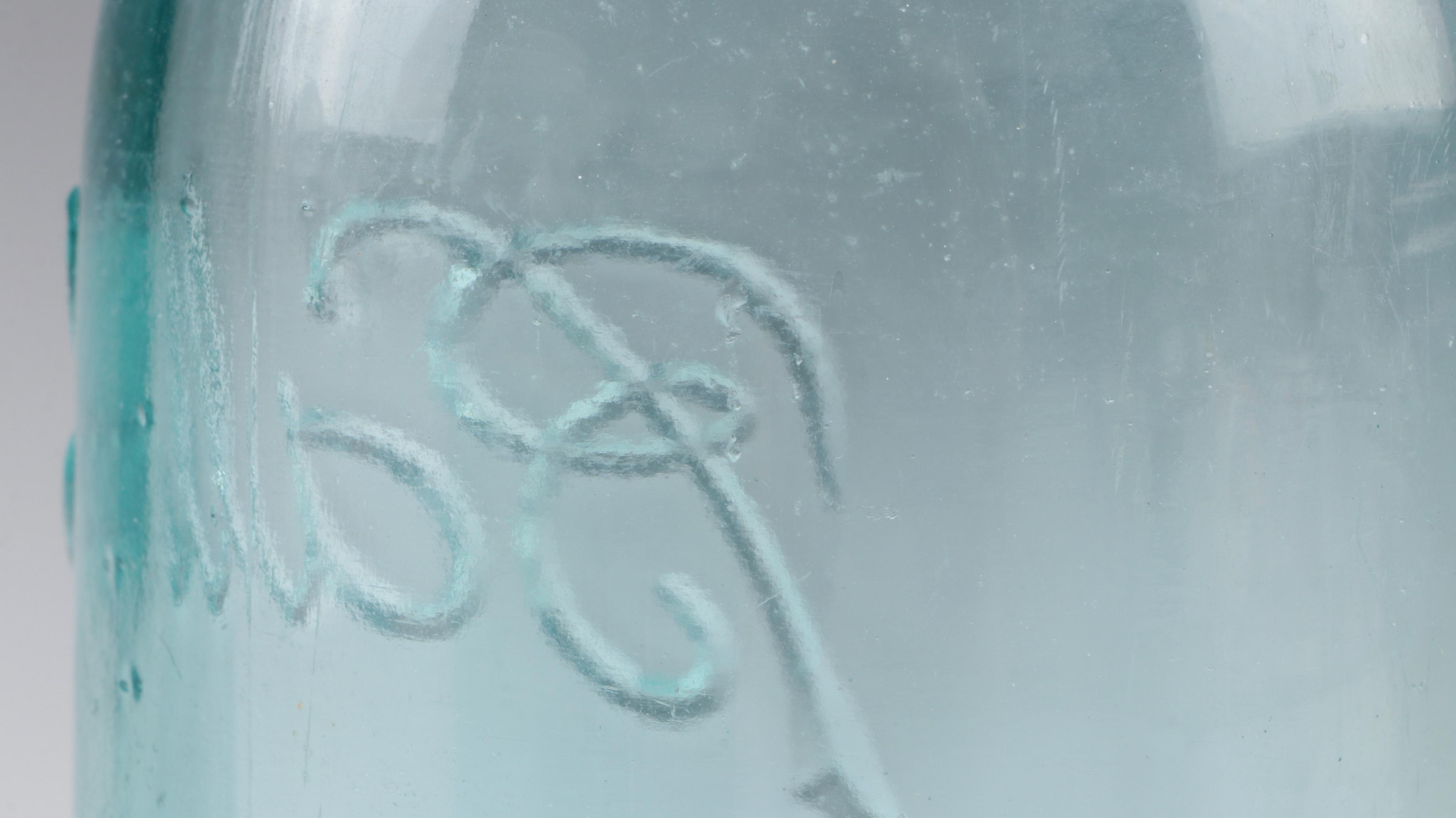 Ball Perfect Mason Blue Glass Canning Jars, 20th Century