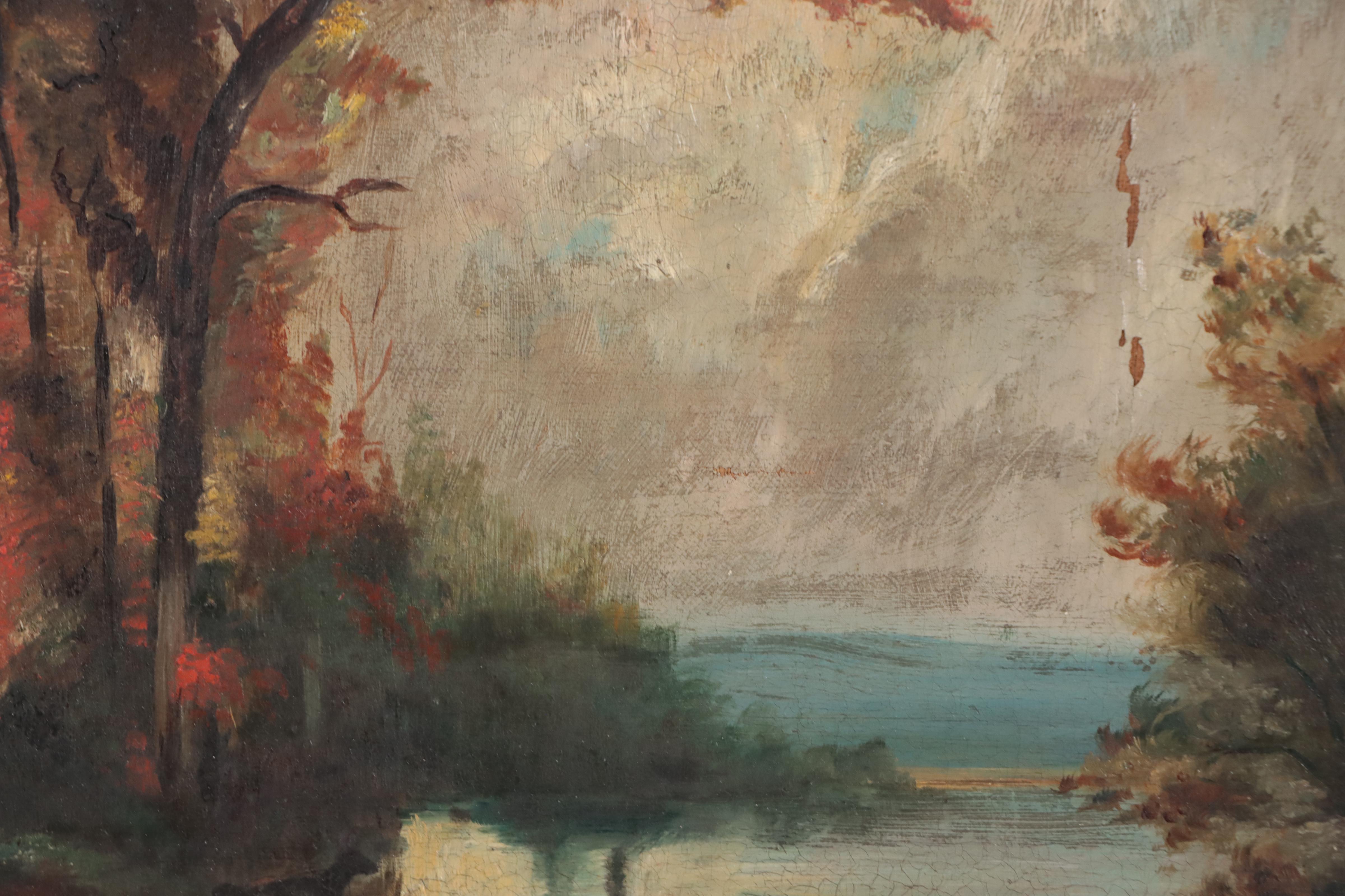 A. M. Williams Oil Painting of Landscape, 1886