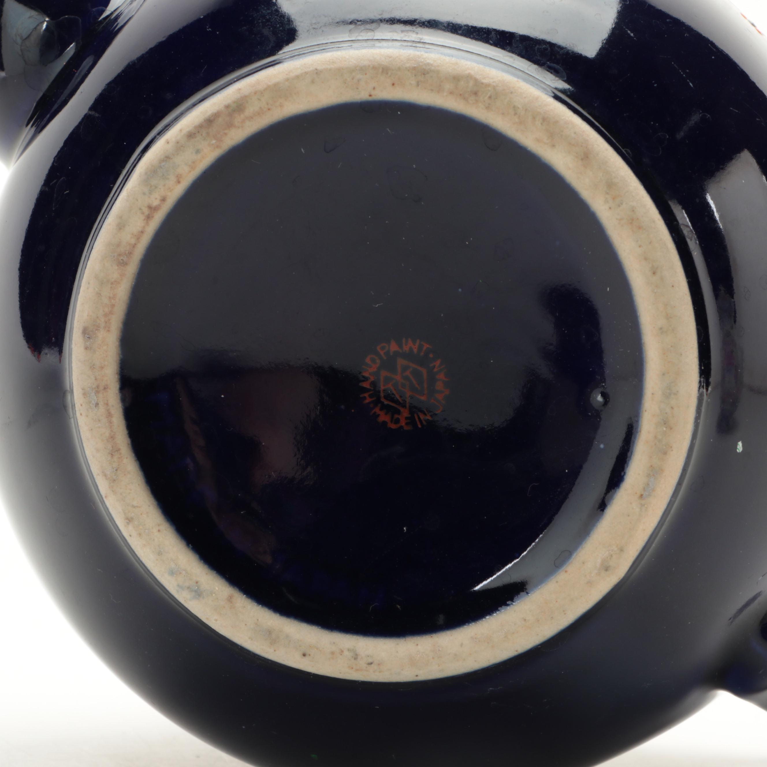 Royal Worcester Blush Ivory Hand-Painted Porcelain Ewer with Other Teapots